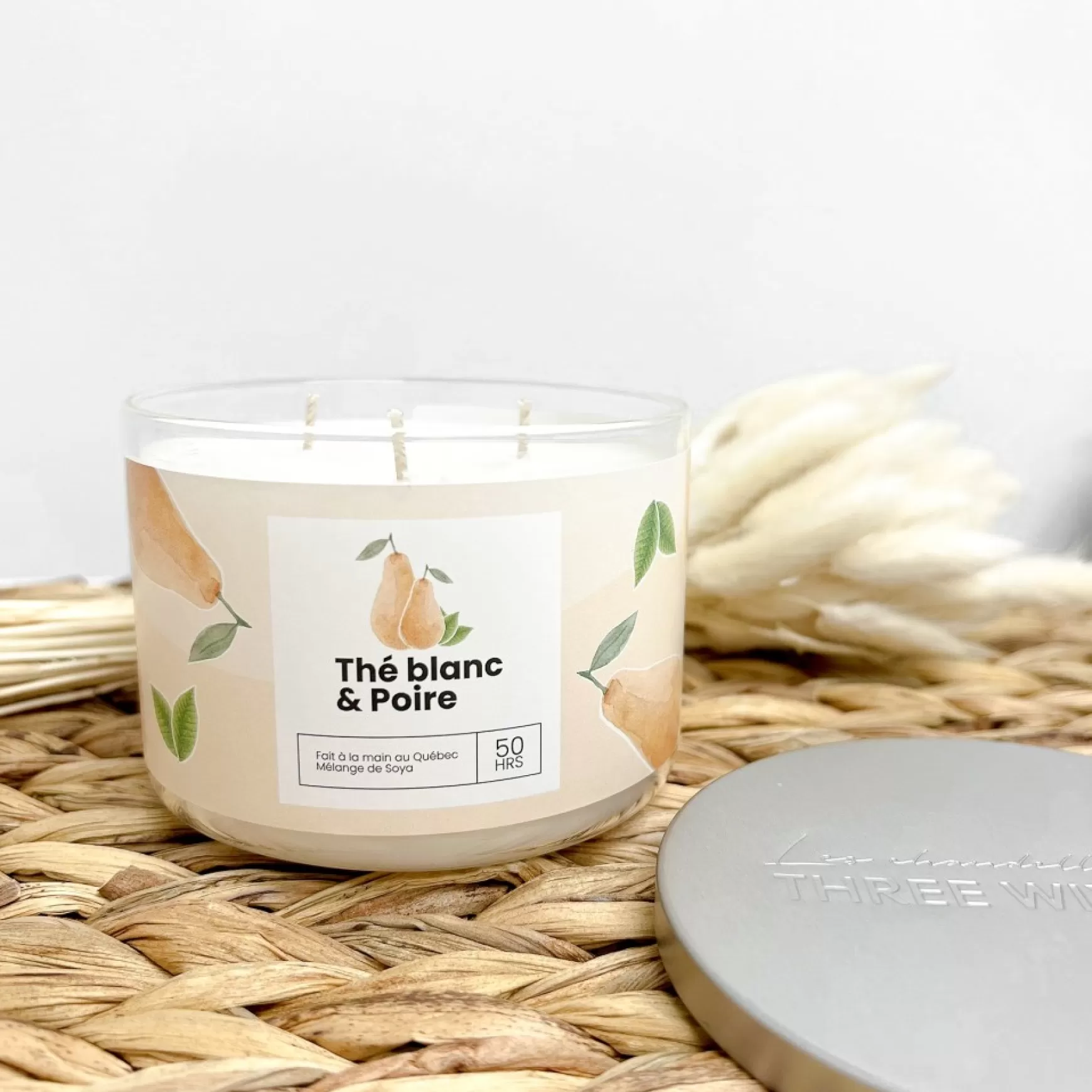 Scented Candles*Kozy x Three Wix & CO 3-Wick Candle - White Tea And Pear