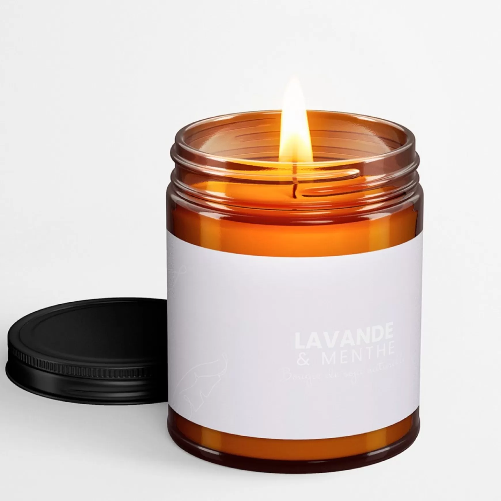 Scented Candles*Au Naturel Amber Candle 250 Ml - Lavender And Mint