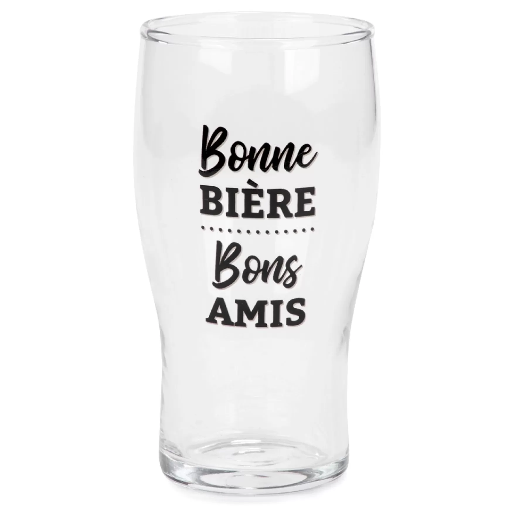 Products With Text*Attitudes Import 2 Beer Glass - Bonne Biere Bons Amis