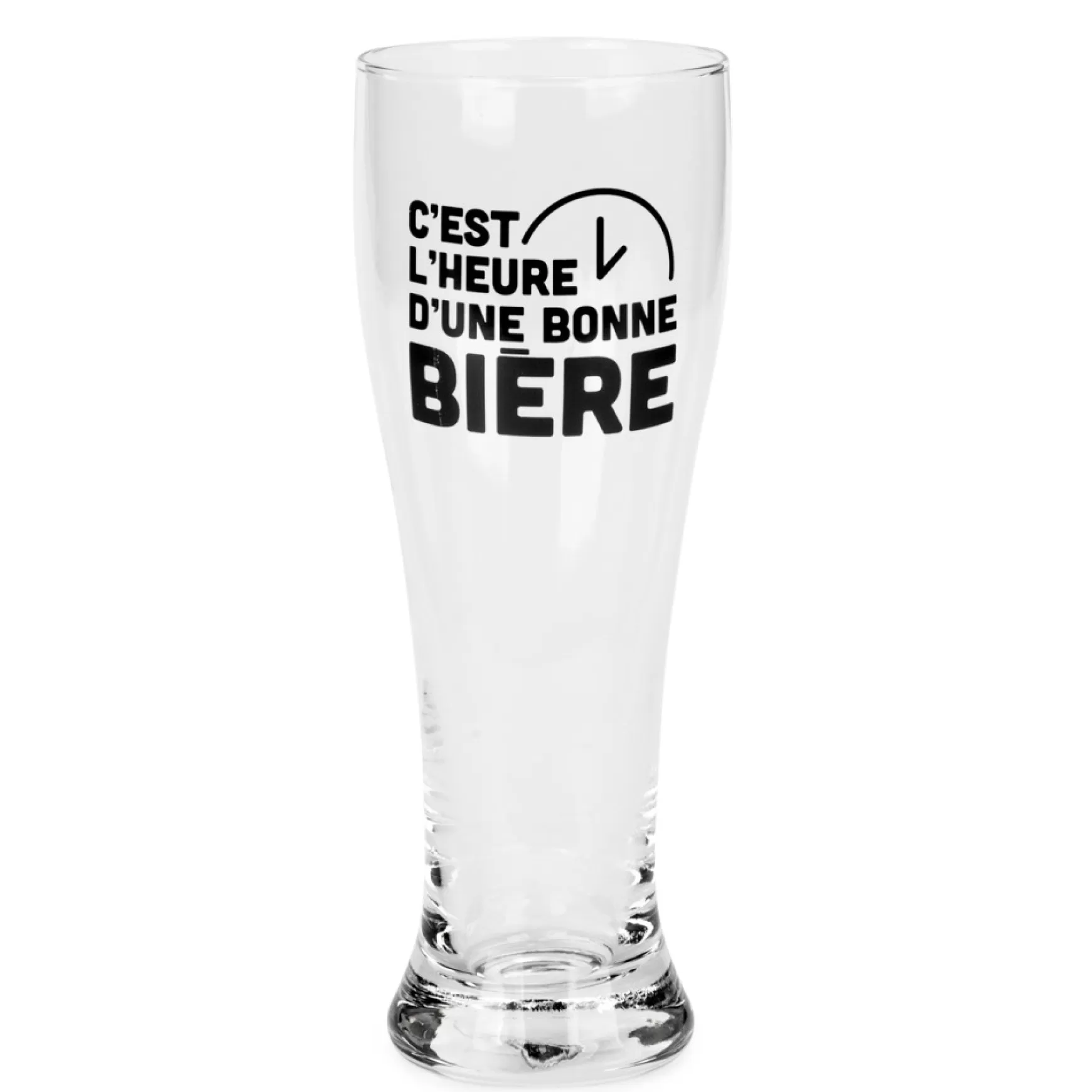 Products With Text*Attitudes Import 2 Beer Glass - C'Est L'Heure D'Une Bonne Biere