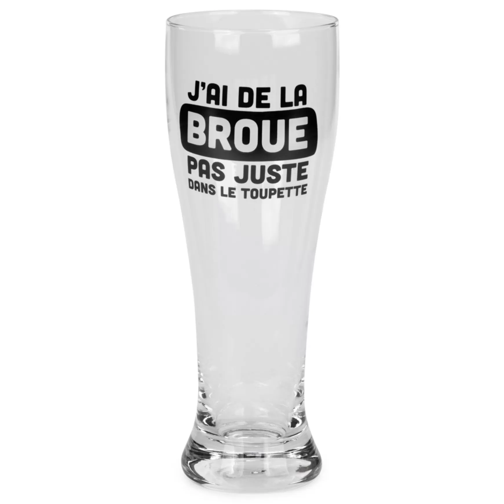Products With Text*Attitudes Import 2 Beer Glass - J'Ai De La Broue Dans Le Toupet