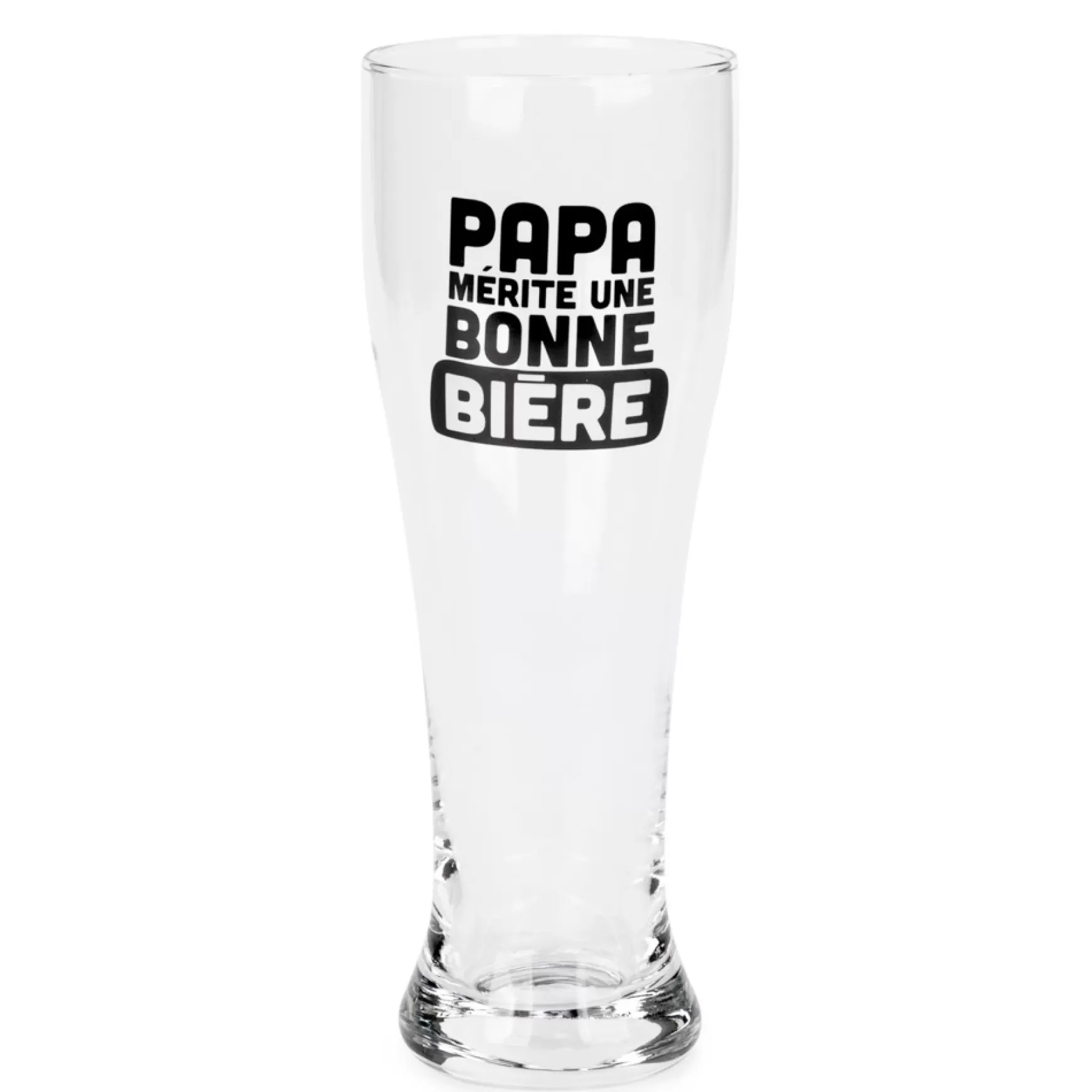 All For Beer*Attitudes Import 2 Beer Glass - Papa Merite Une Bonne Biere
