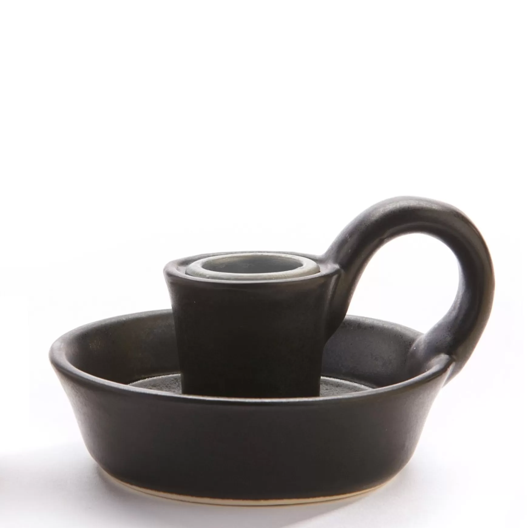 Candle Holders*Gift Craft Black Ceramic Candleholder