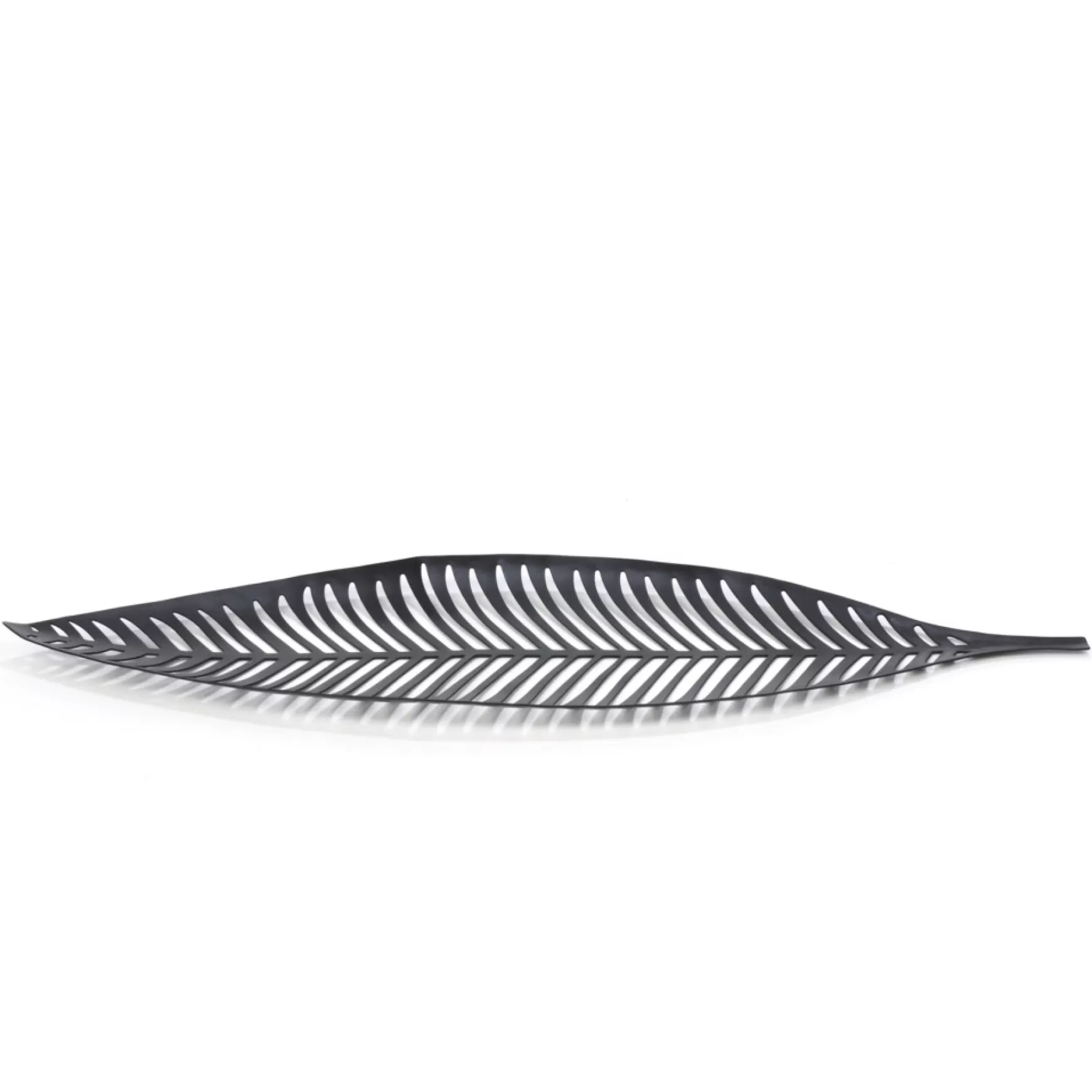 Plates, Trays & Containers*Attitudes Import Black Metal Deco Leaf
