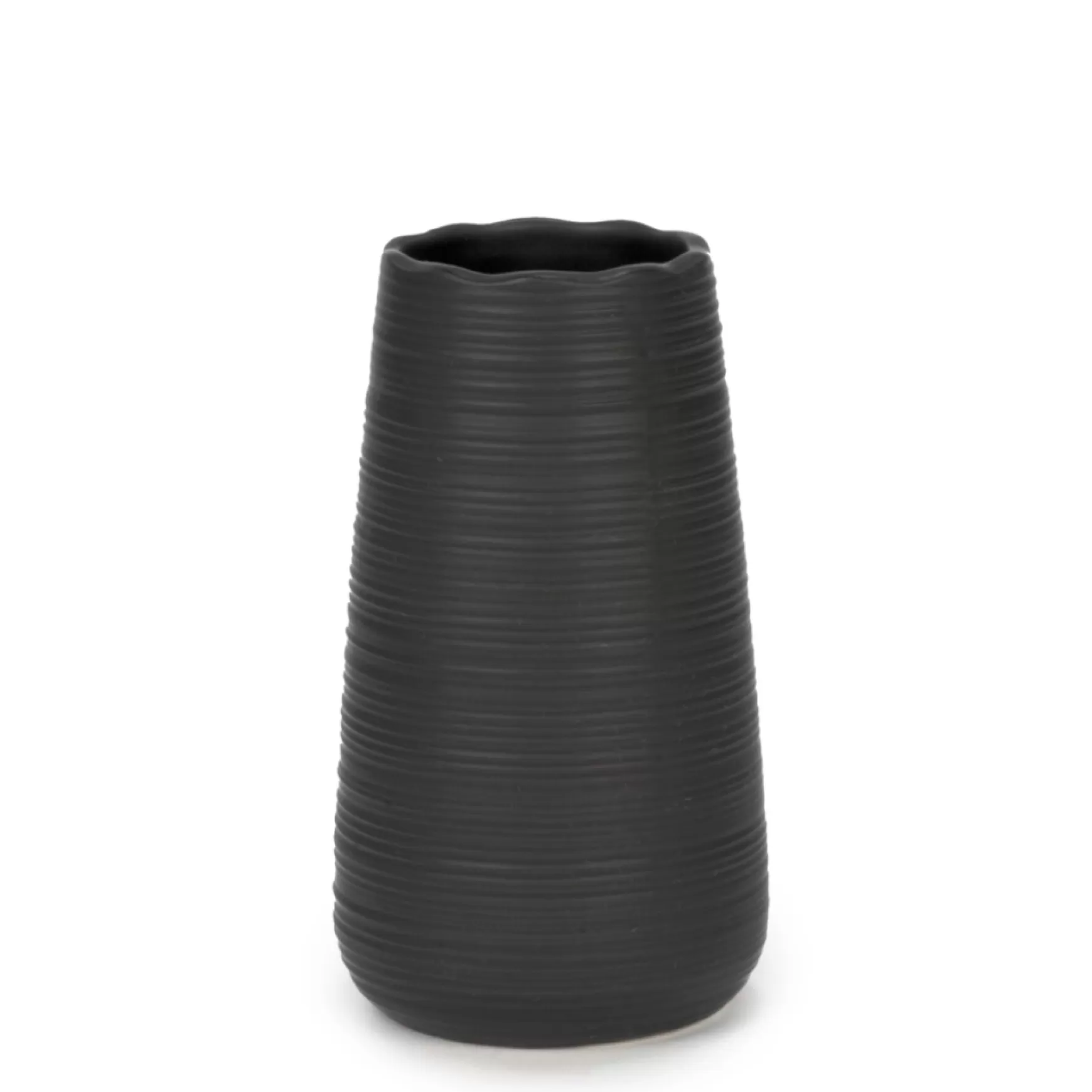 Vases & Pots*Attitudes Import Black Striated Vase - 6"