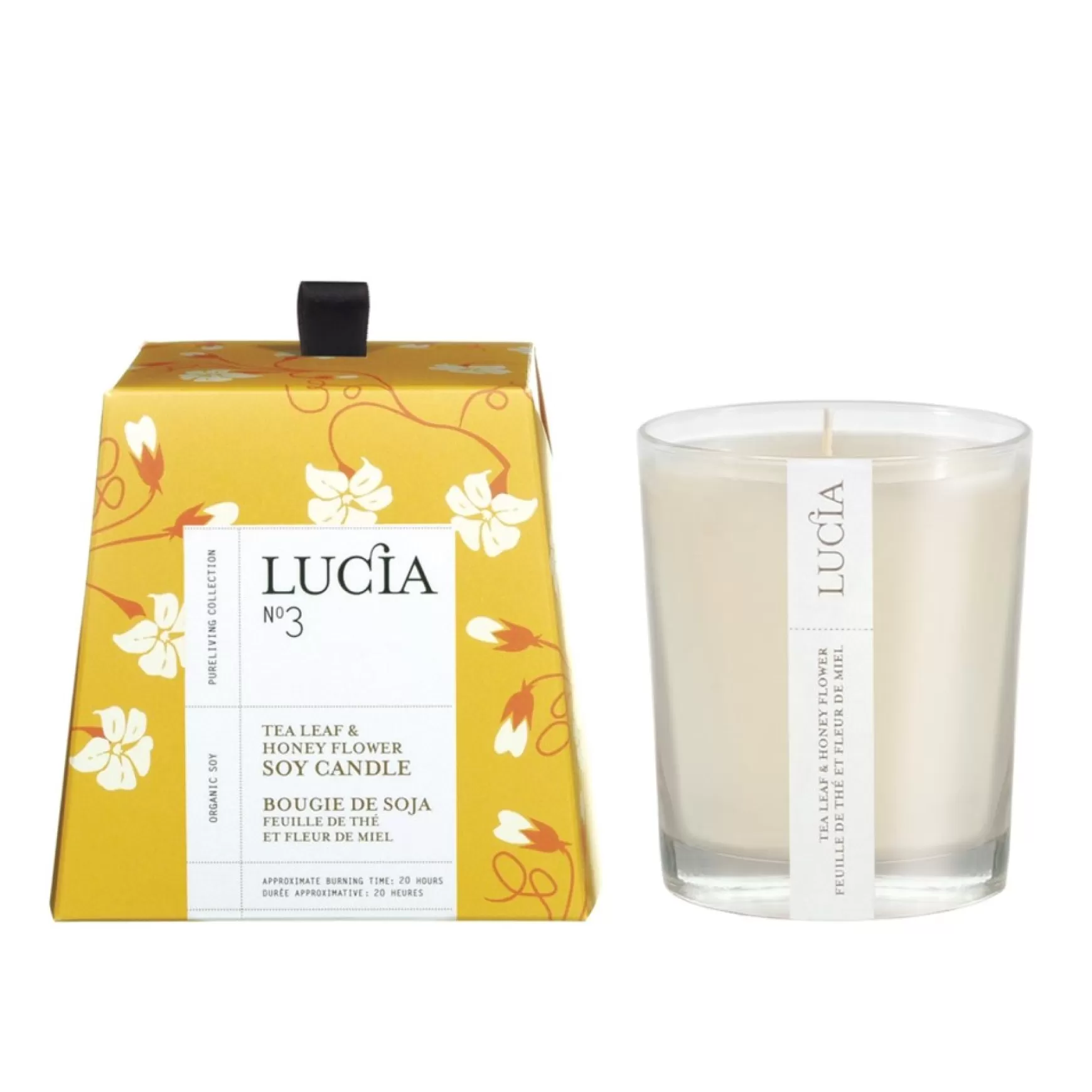 Scented Candles*Pure Living Candle 20H - Tea Leaf And Honey Flower