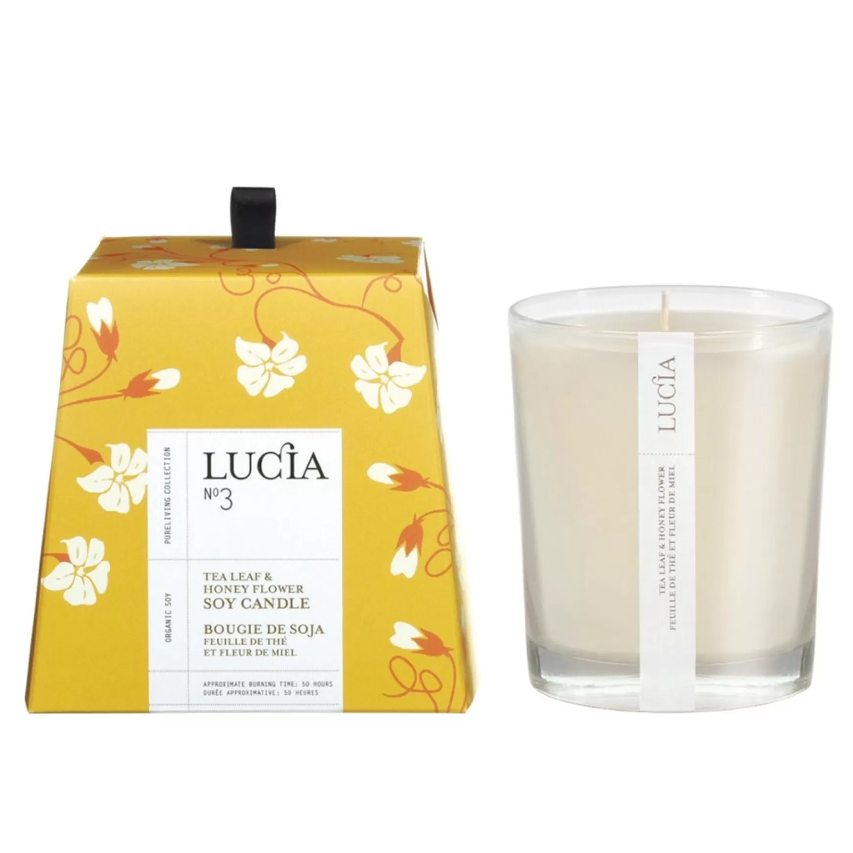 Scented Candles*Pure Living Candle 50H - Tea Leaf And Honey Flower