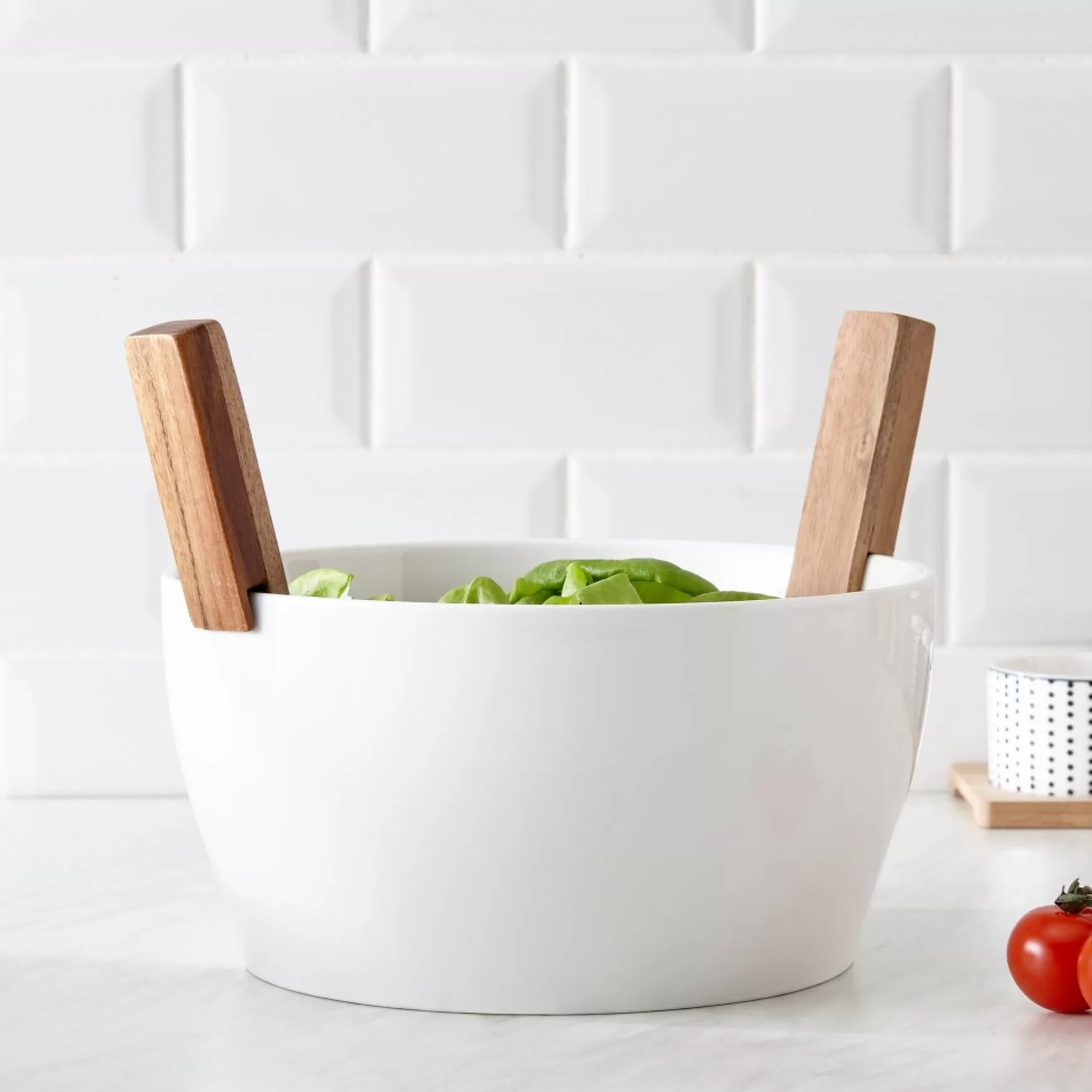 Serving Accessories*Safdie & Co Ceramic Salad Bowl With Utensils