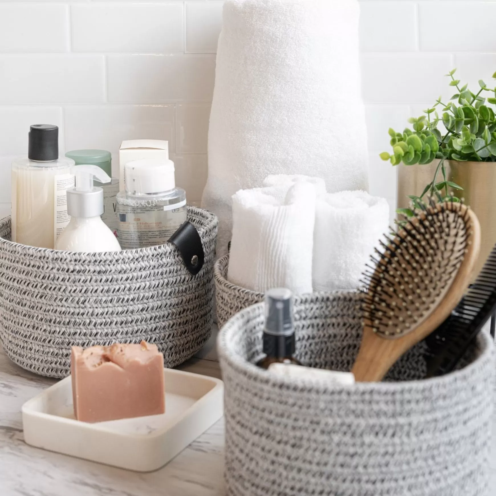 Organization*Nostalgia Import Cotton Basket - Grey