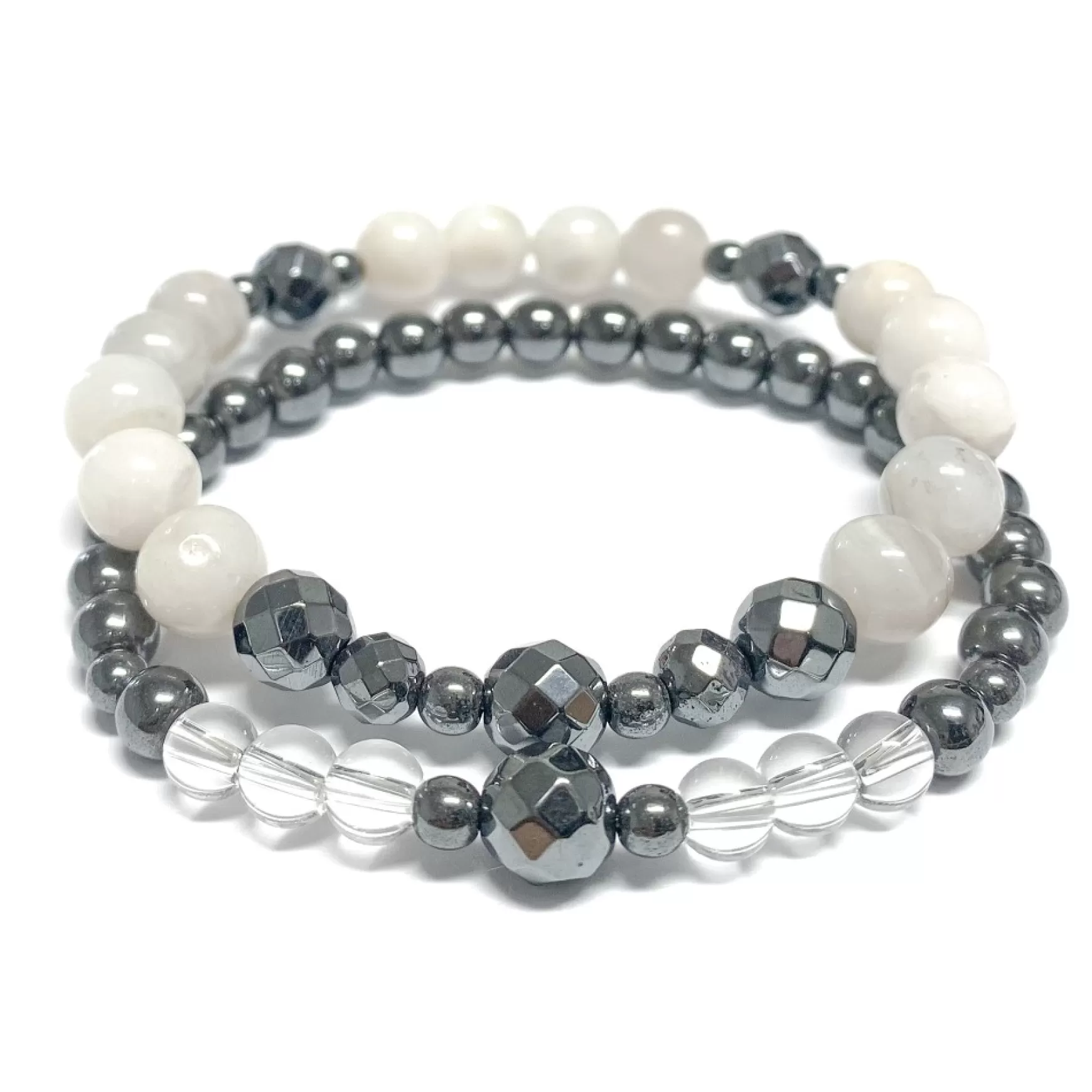 Bracelets*Dhyaan Duo Bracelets - Hematite And Agate