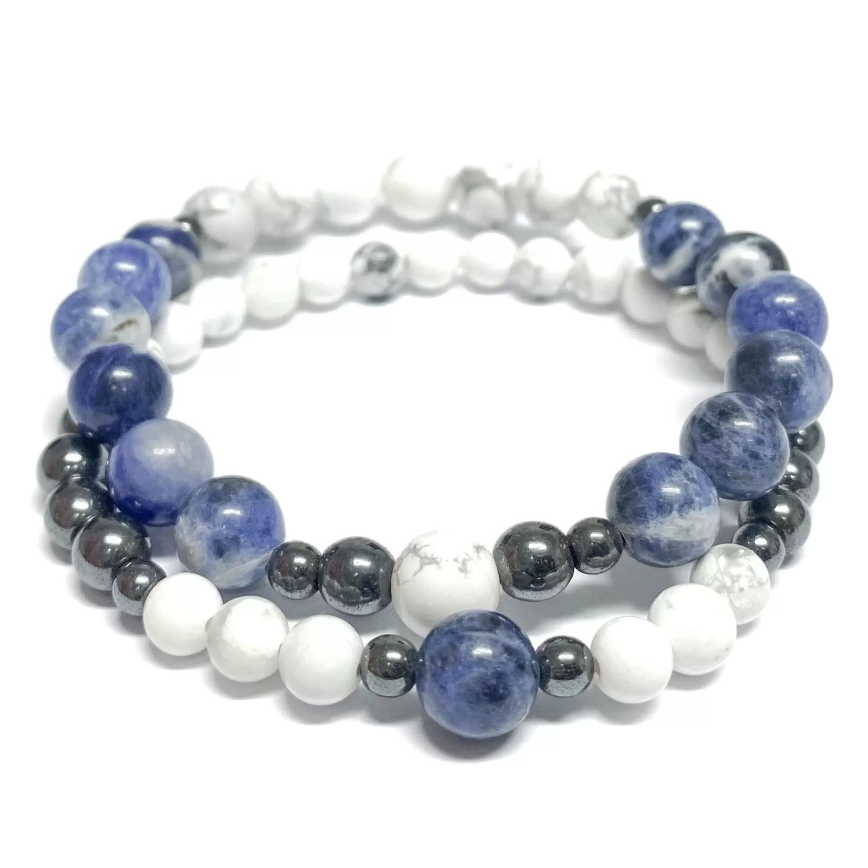 Bracelets*Dhyaan Duo Bracelets - Sodalite And Howlite