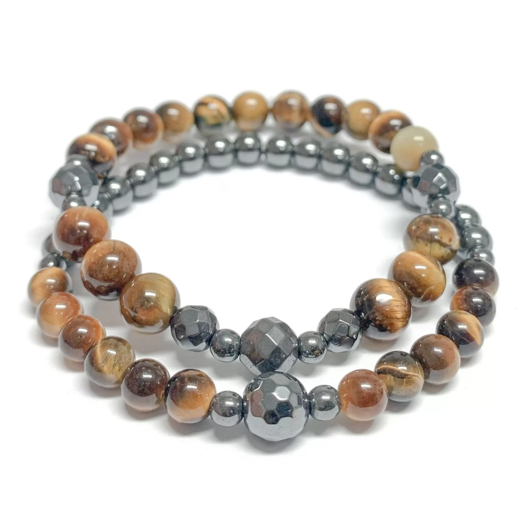 Bracelets*Dhyaan Duo Bracelets - Tiger Eye And Hematite