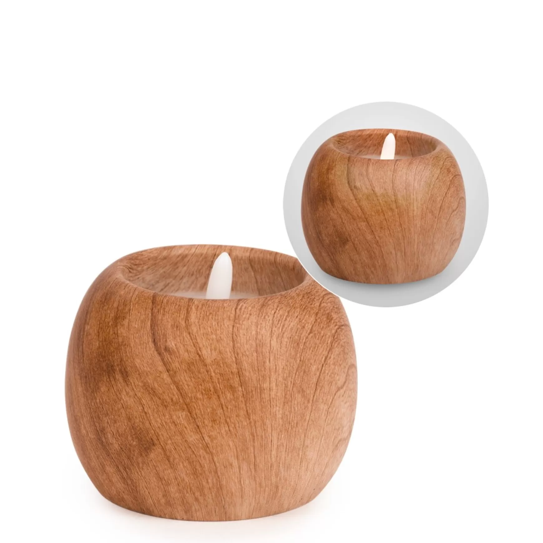 Decorative Candles*Attitudes Import Fake Wood Effect Candle - 3,5"