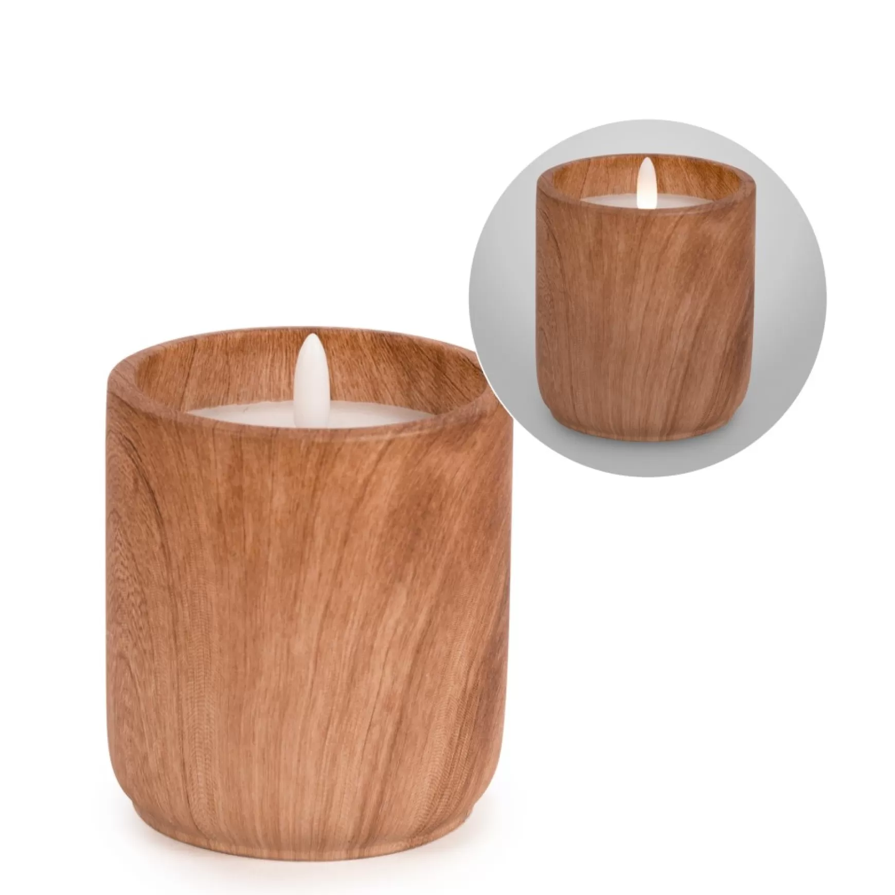 Decorative Candles*Attitudes Import Fake Wood Effect Candle - 4"