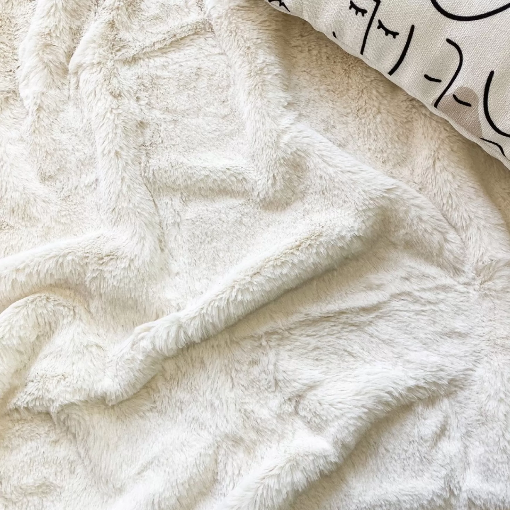 Throws*Agence K Faux Rabbit Fur Throw - Ivory