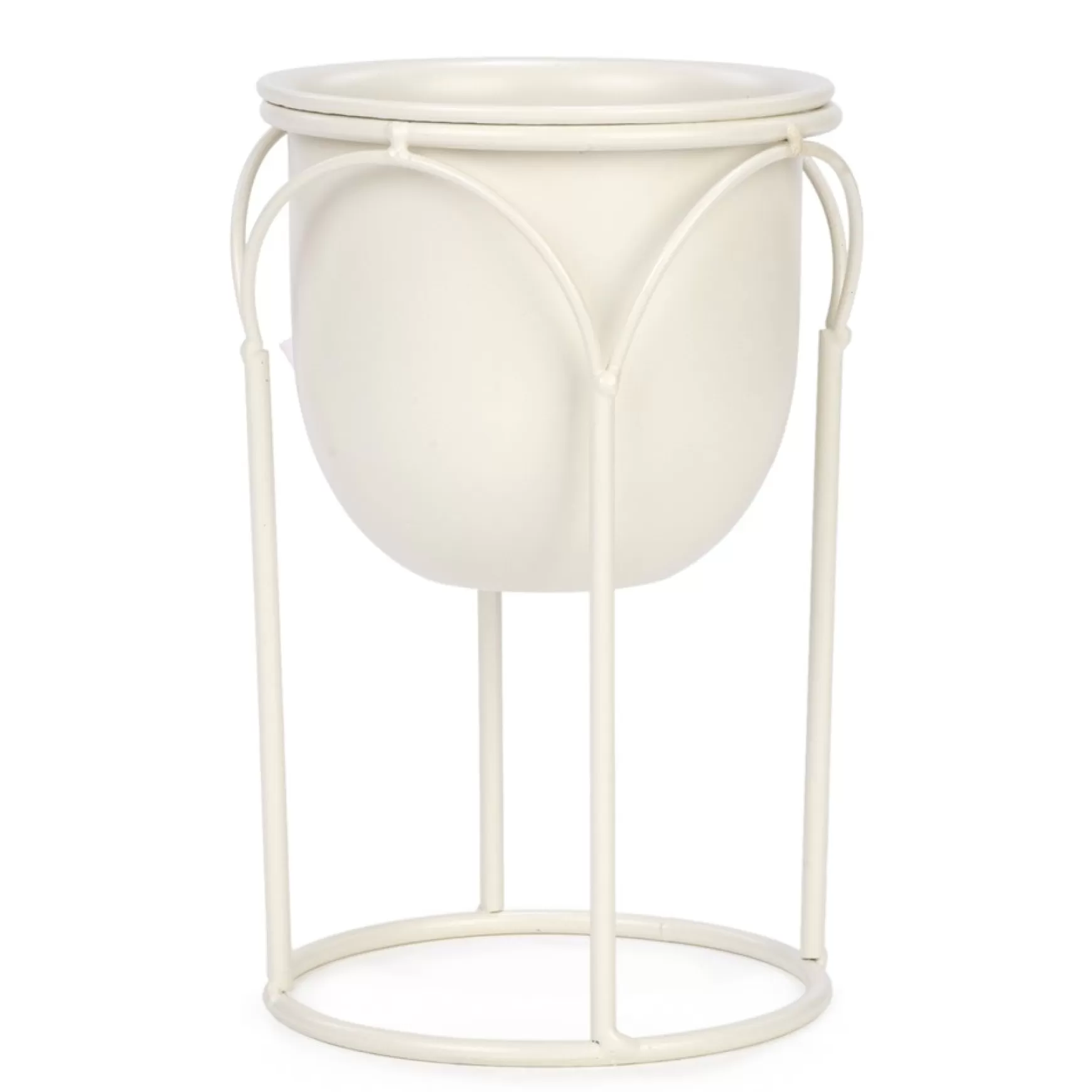 Vases & Pots*Attitudes Import Flowerpot On Stand - Cream