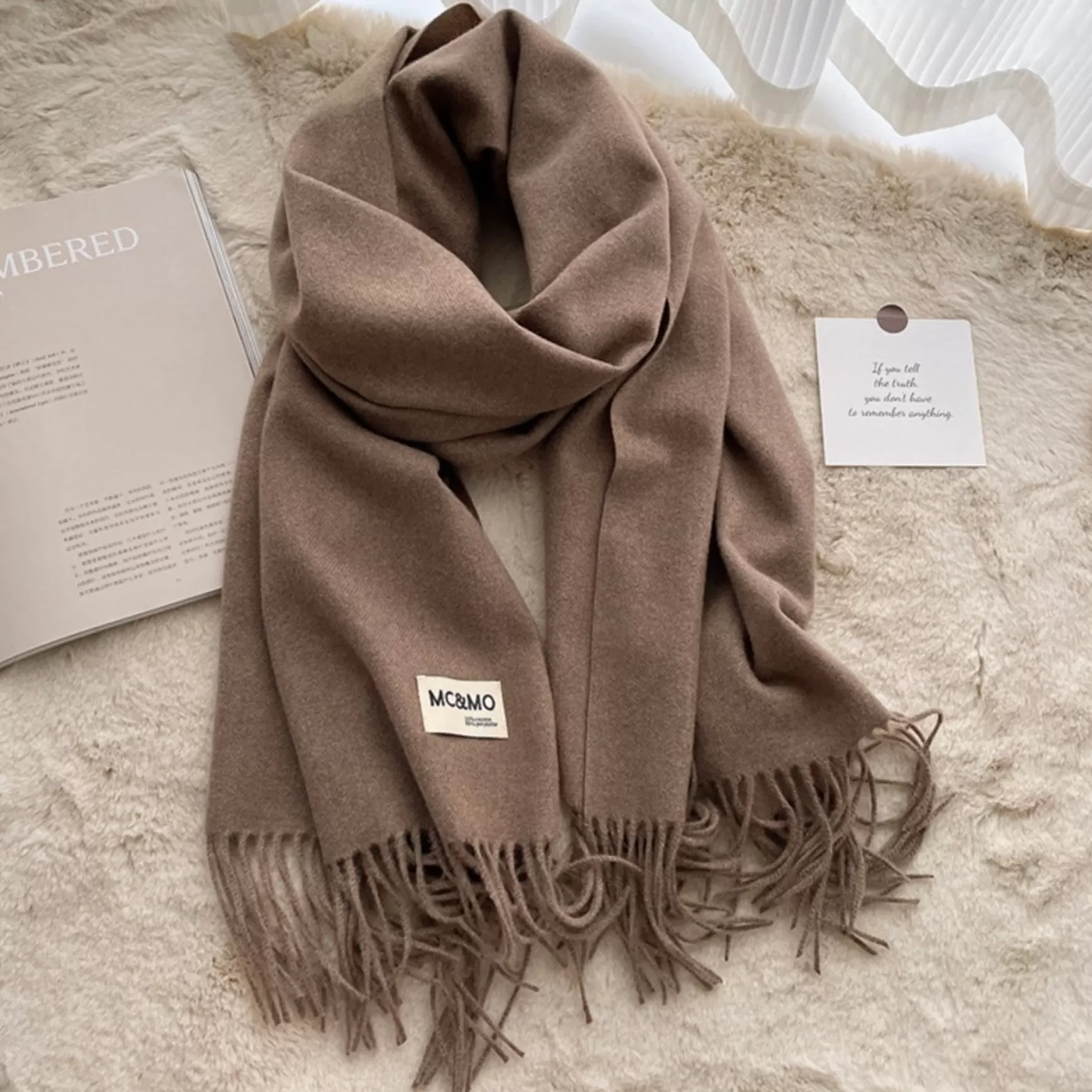 Scarves, Gloves & Hats*Pathz Fringe Scarf - Brown