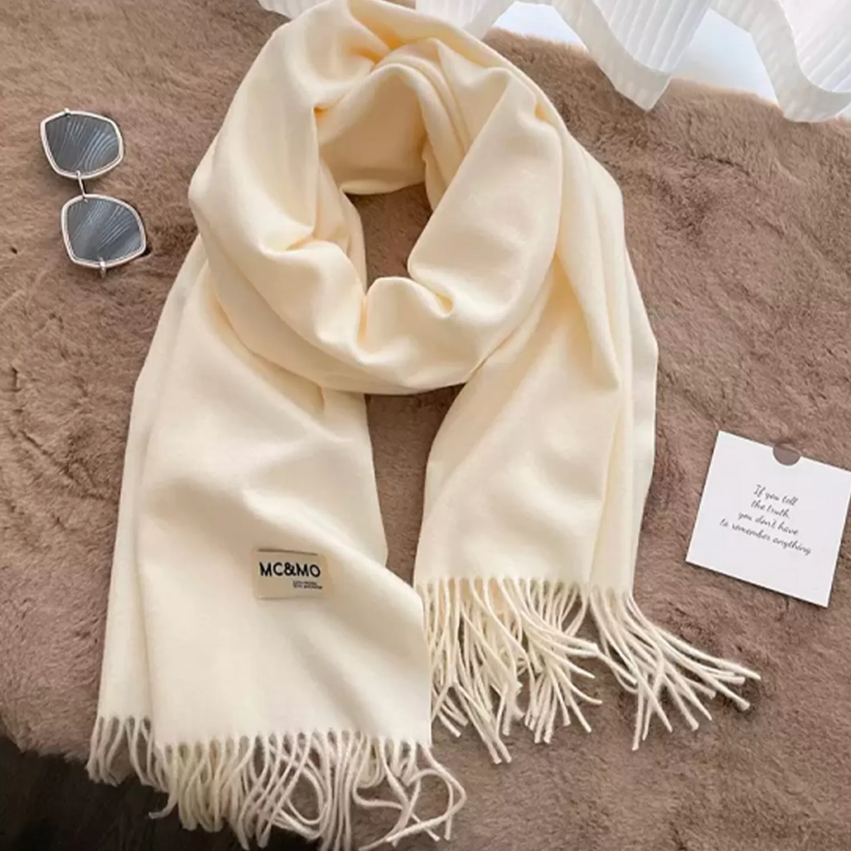 Scarves, Gloves & Hats*Pathz Fringe Scarf - Ivory