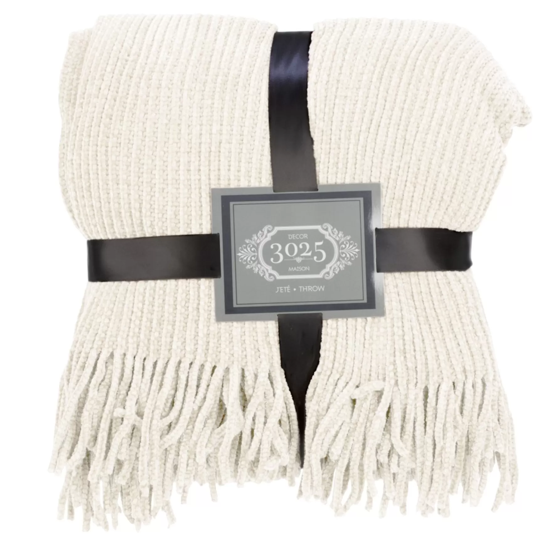 Throws*Attitudes Import Fringe Throw - Cream