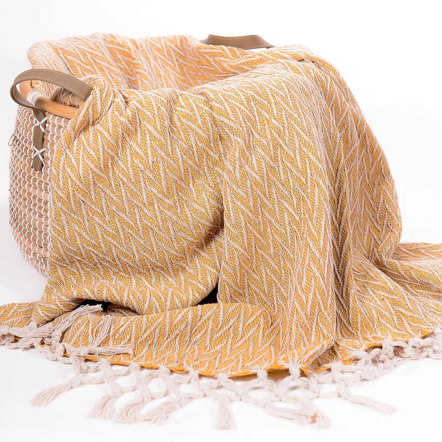 Throws*Agence Viva Fringe Throw - Dijon Yellow