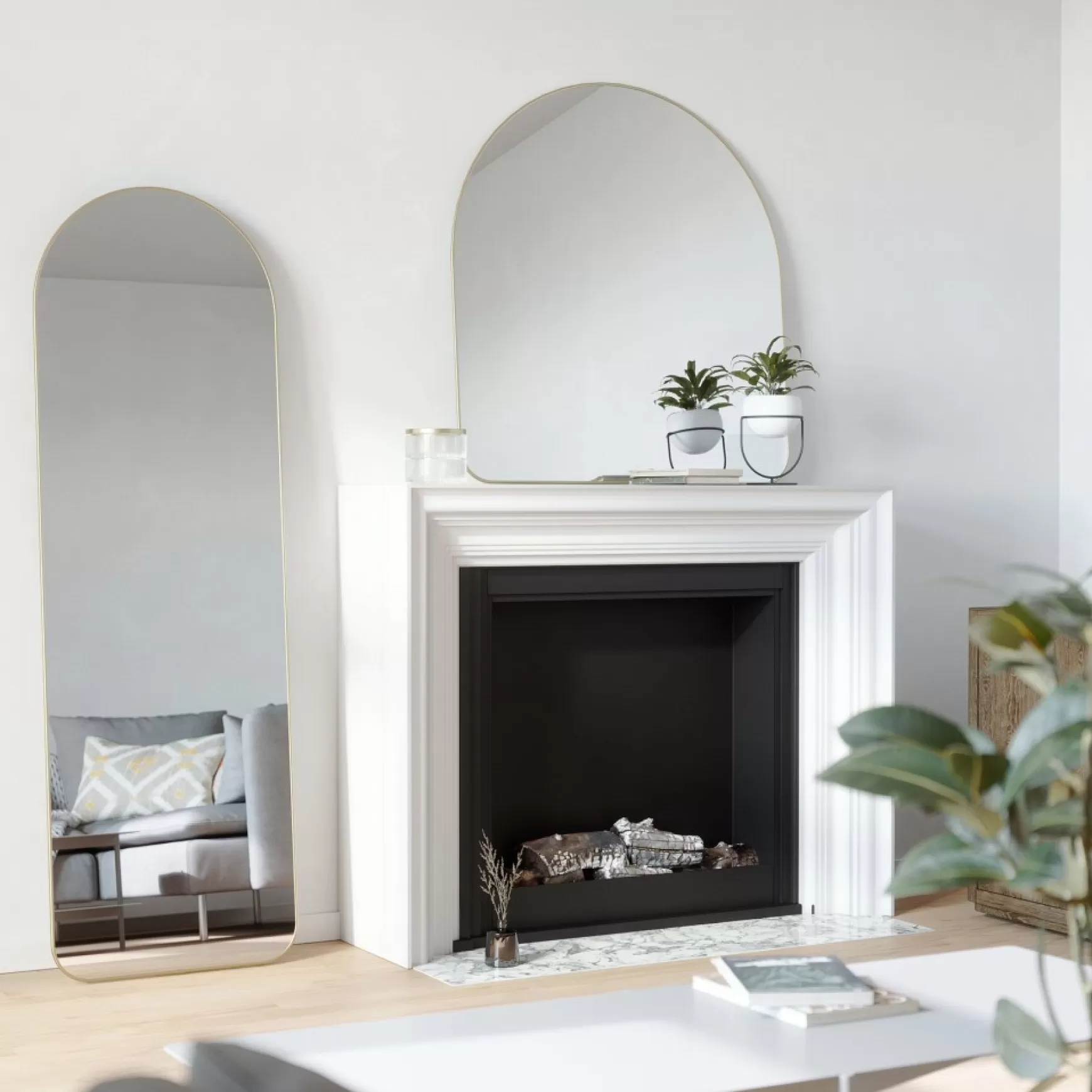 Mirrors*Umbra Gold Floor Mirror - Hubba