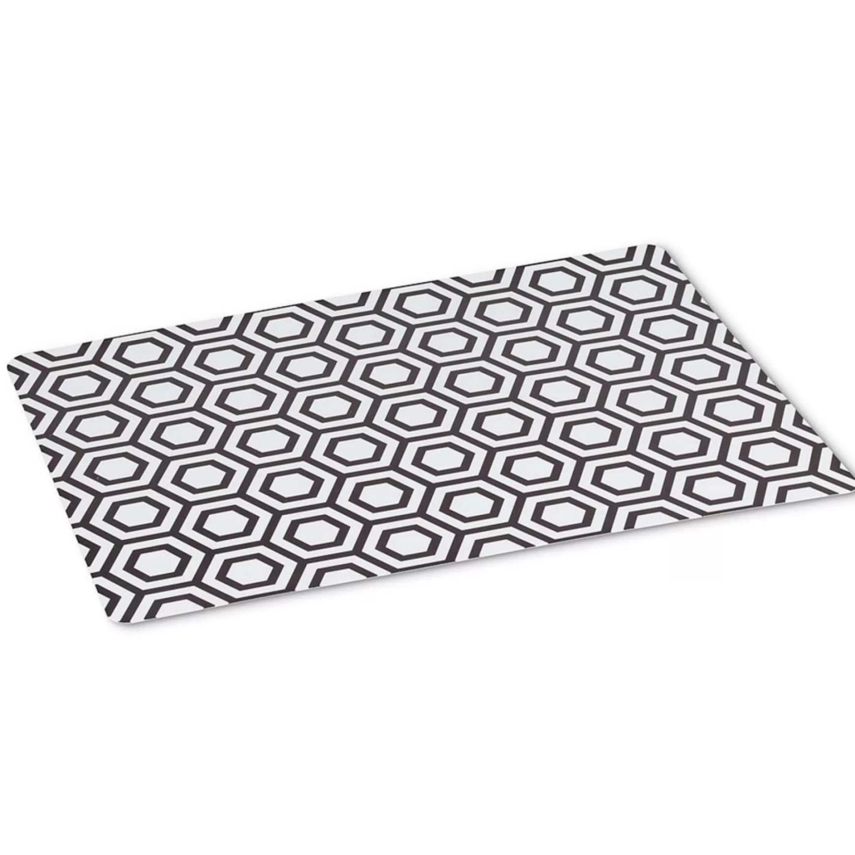 Tablecloths, Placemats & Napkins*Abbott Hexagon And Round Placemat - Black And White