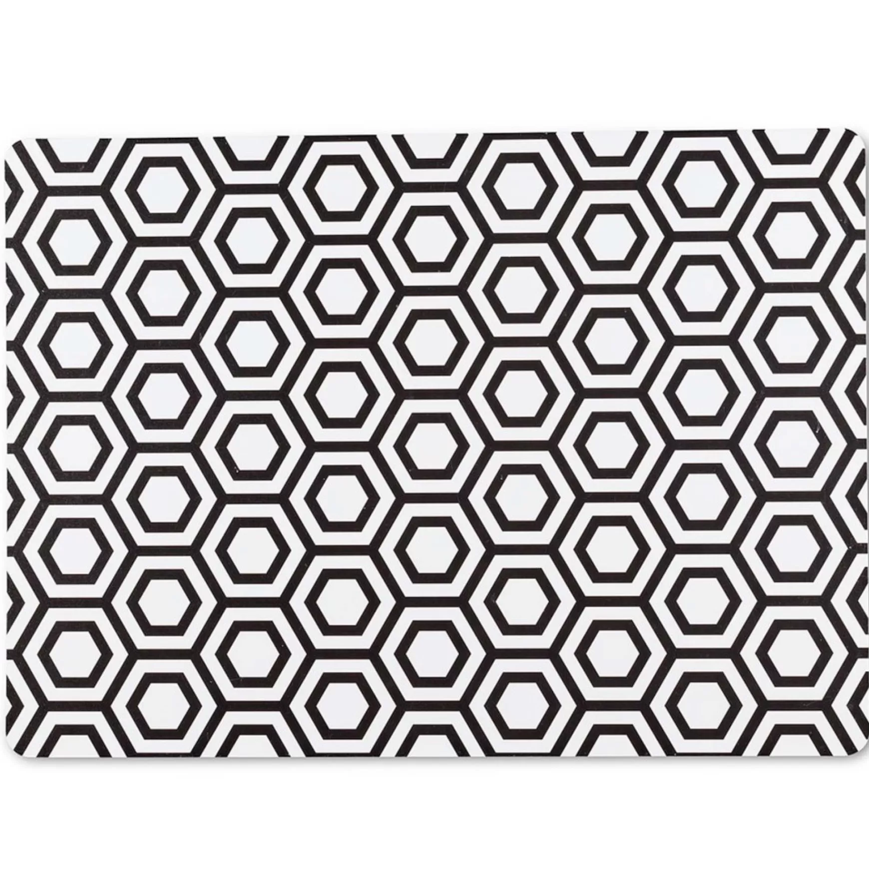 Tablecloths, Placemats & Napkins*Abbott Hexagon And Round Placemat - Black And White