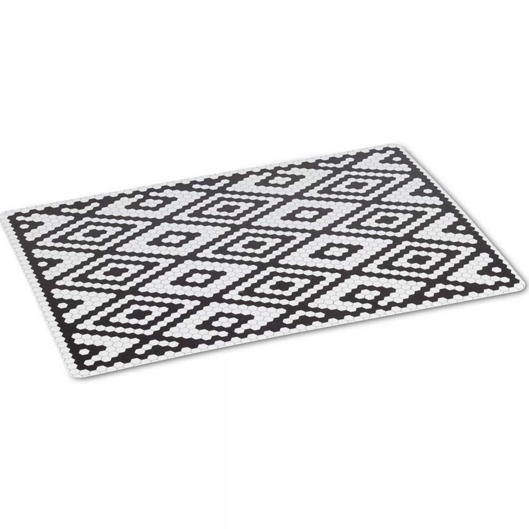Tablecloths, Placemats & Napkins*Abbott Hexagon Placemat - Black And White