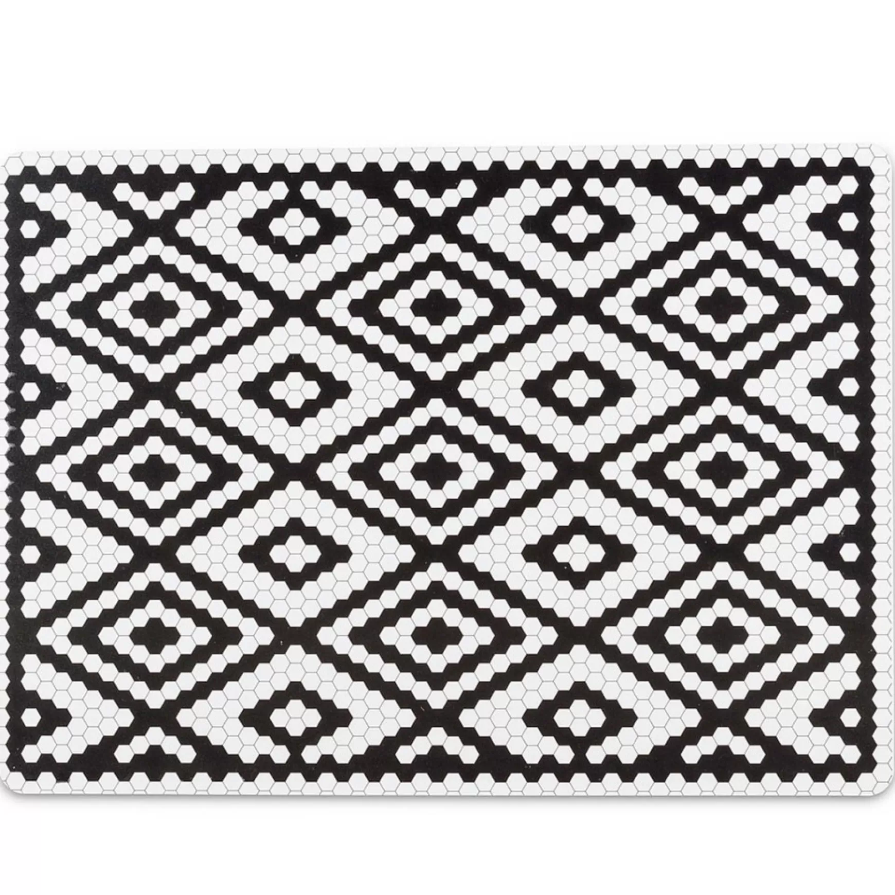 Tablecloths, Placemats & Napkins*Abbott Hexagon Placemat - Black And White