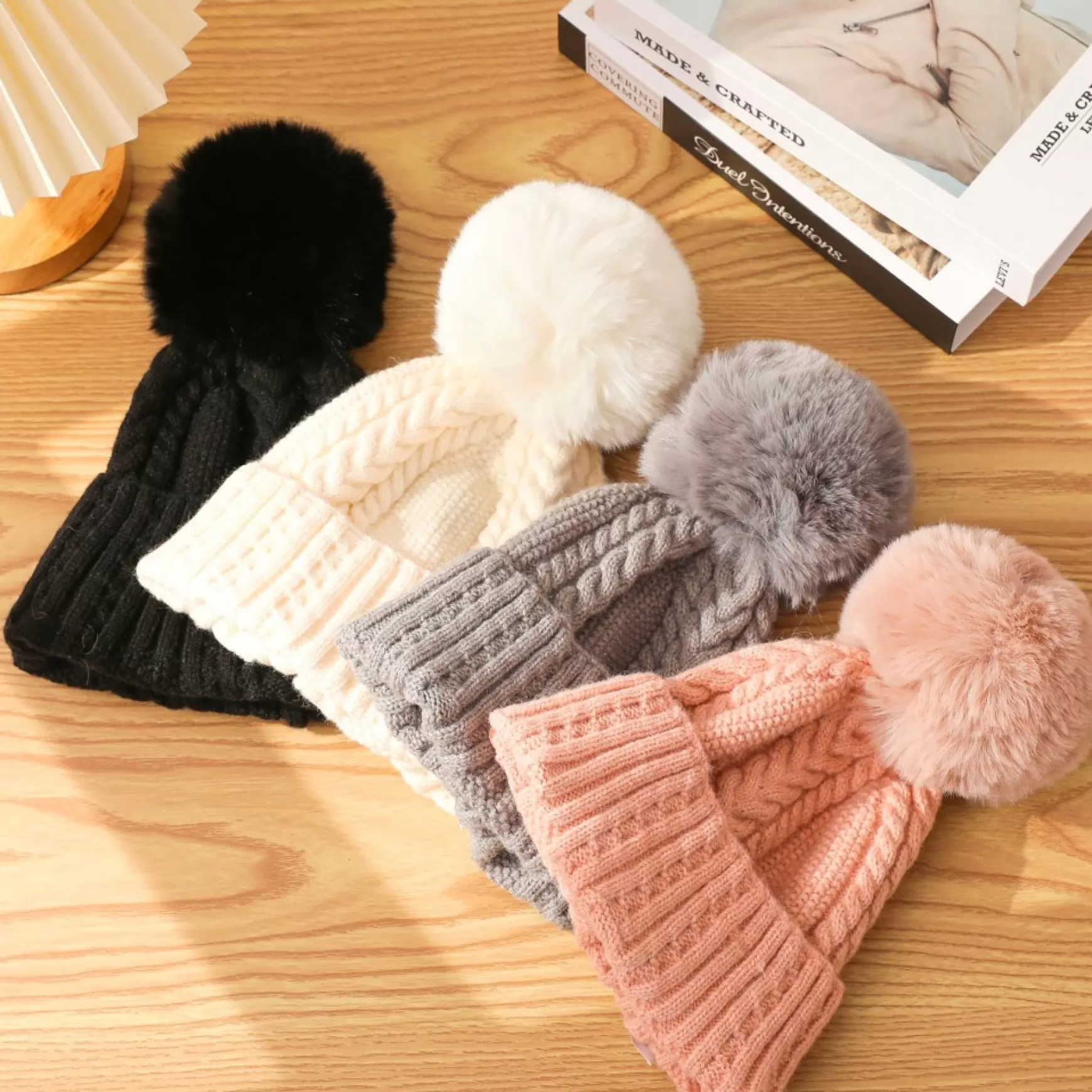 Scarves, Gloves & Hats*Pathz Knit Toque With Pompon - Black