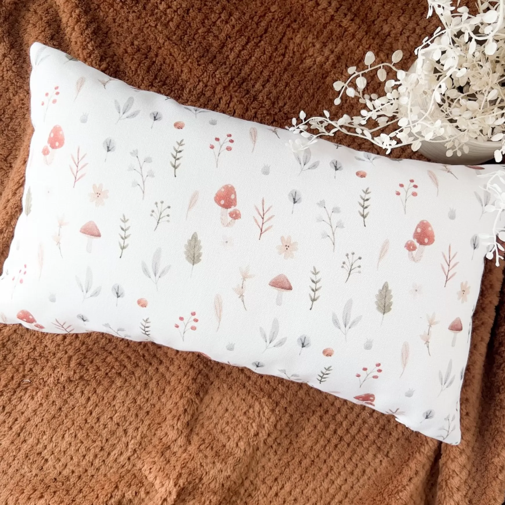 Cushions*Kozy X Patelin Kozy Rectangular Cushion - Mushrooms