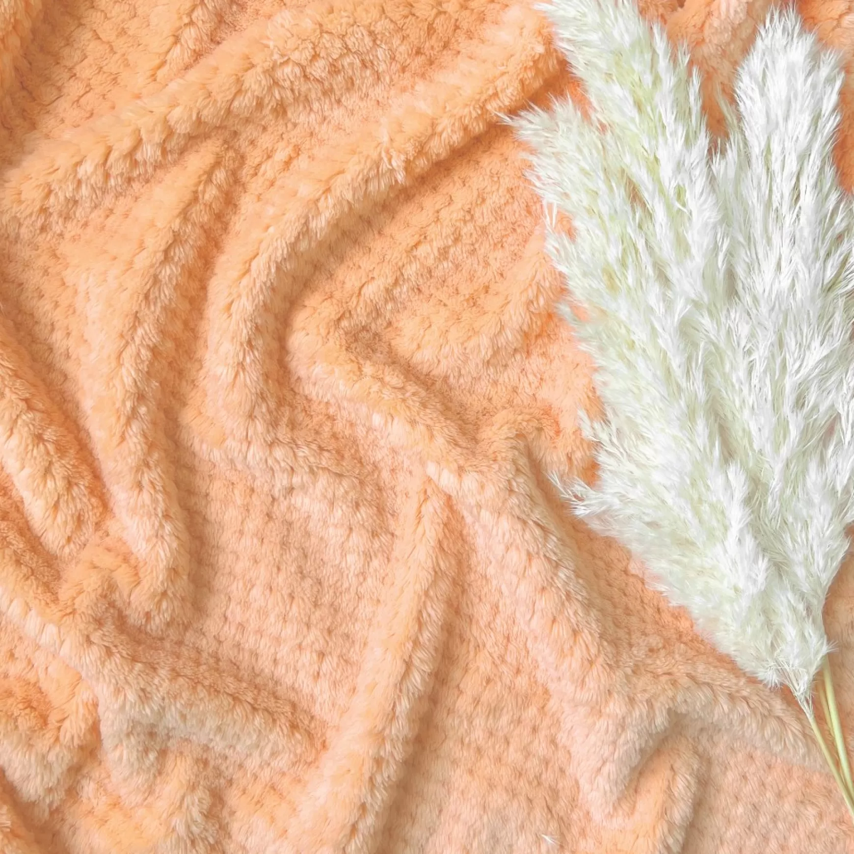 Throws*Agence K Kozy Textured Throw - Cantaloup