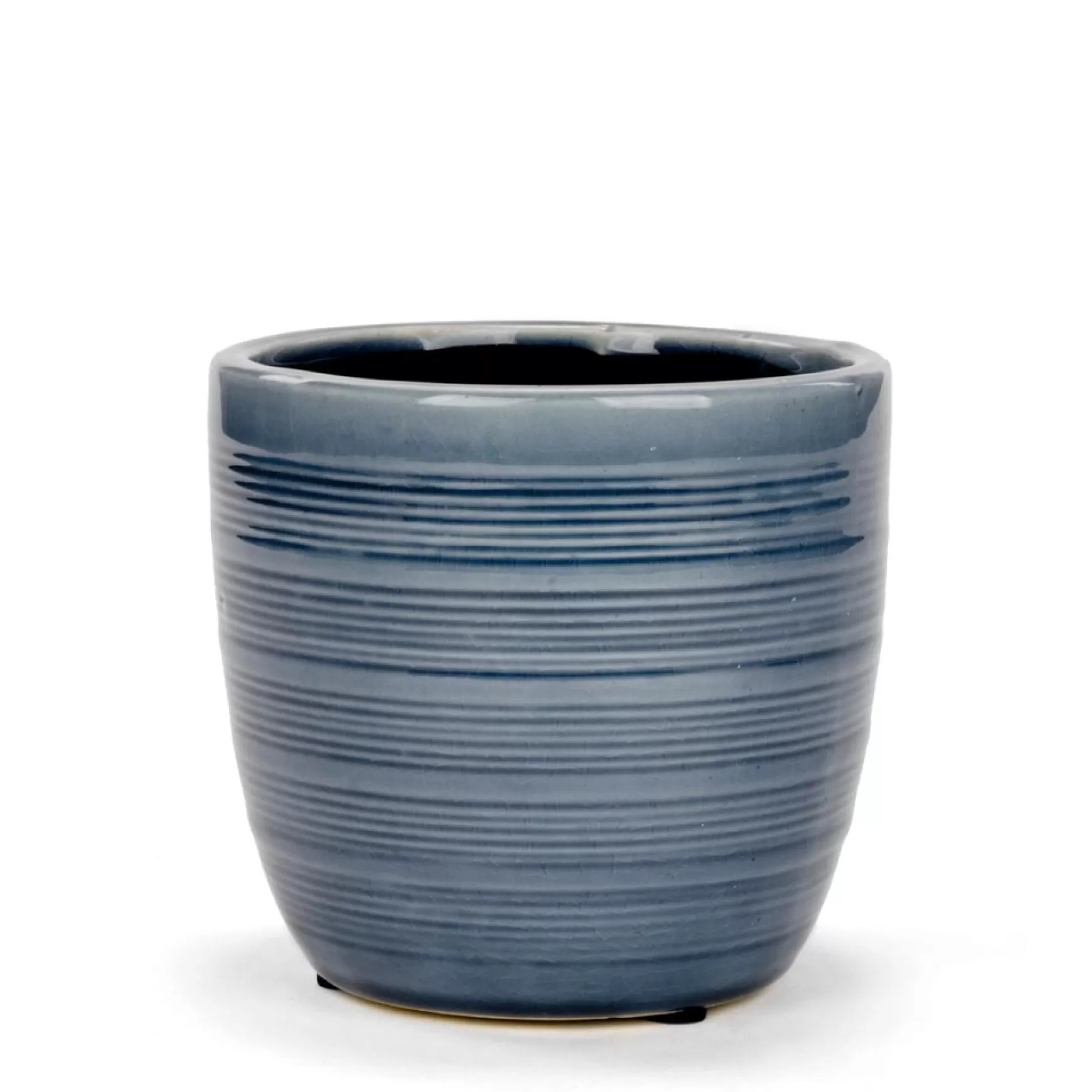 Vases & Pots*Attitudes Import 2 Lined Pot - Blue