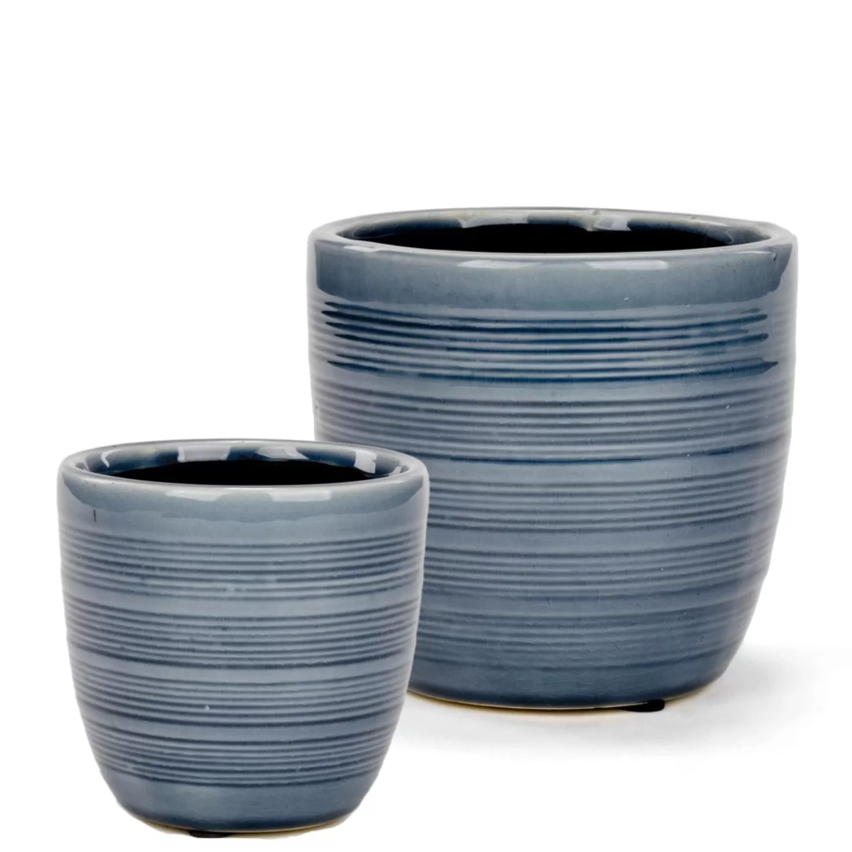 Vases & Pots*Attitudes Import 2 Lined Pot - Blue