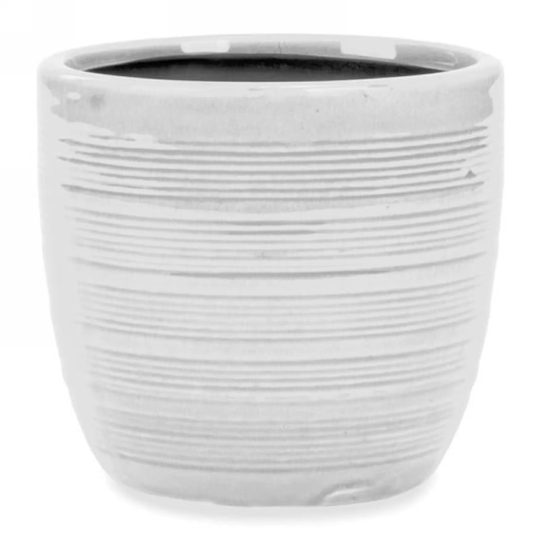 Vases & Pots*Attitudes Import 2 Lined Pot - White