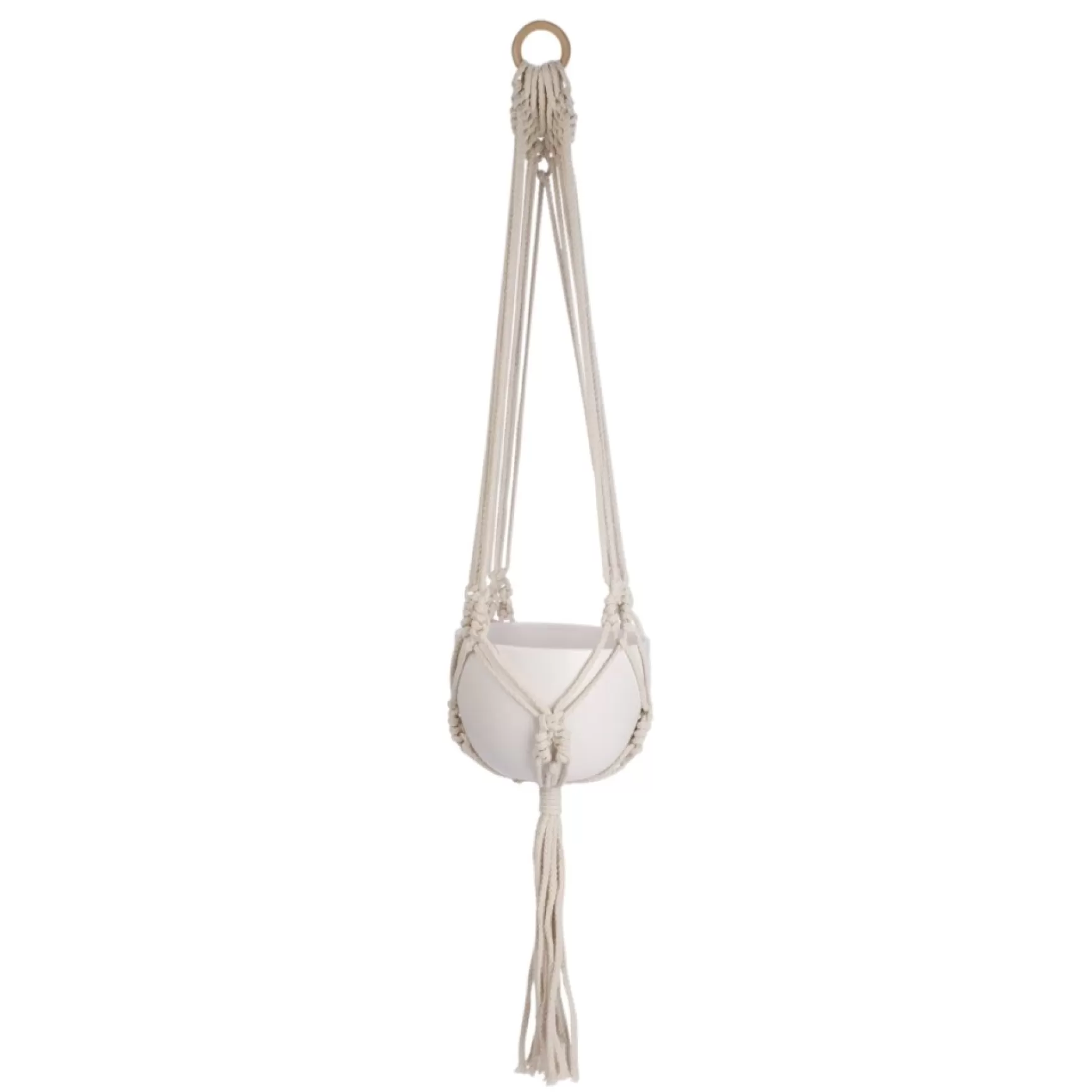 Planters*Attitudes Import Macrame For Hanging Planter - Natural