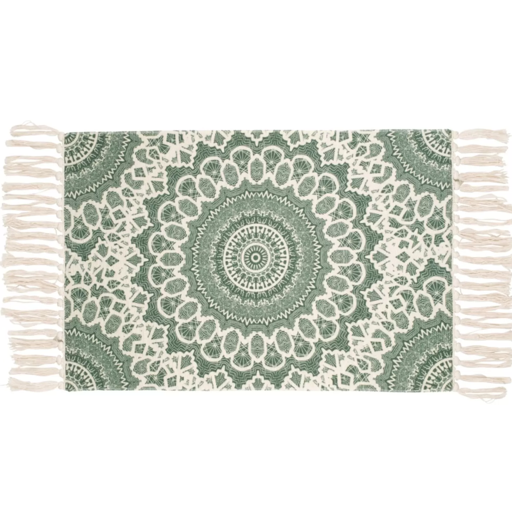 Rugs*Attitudes Import 2 Mandala Rug With Fringes - Green