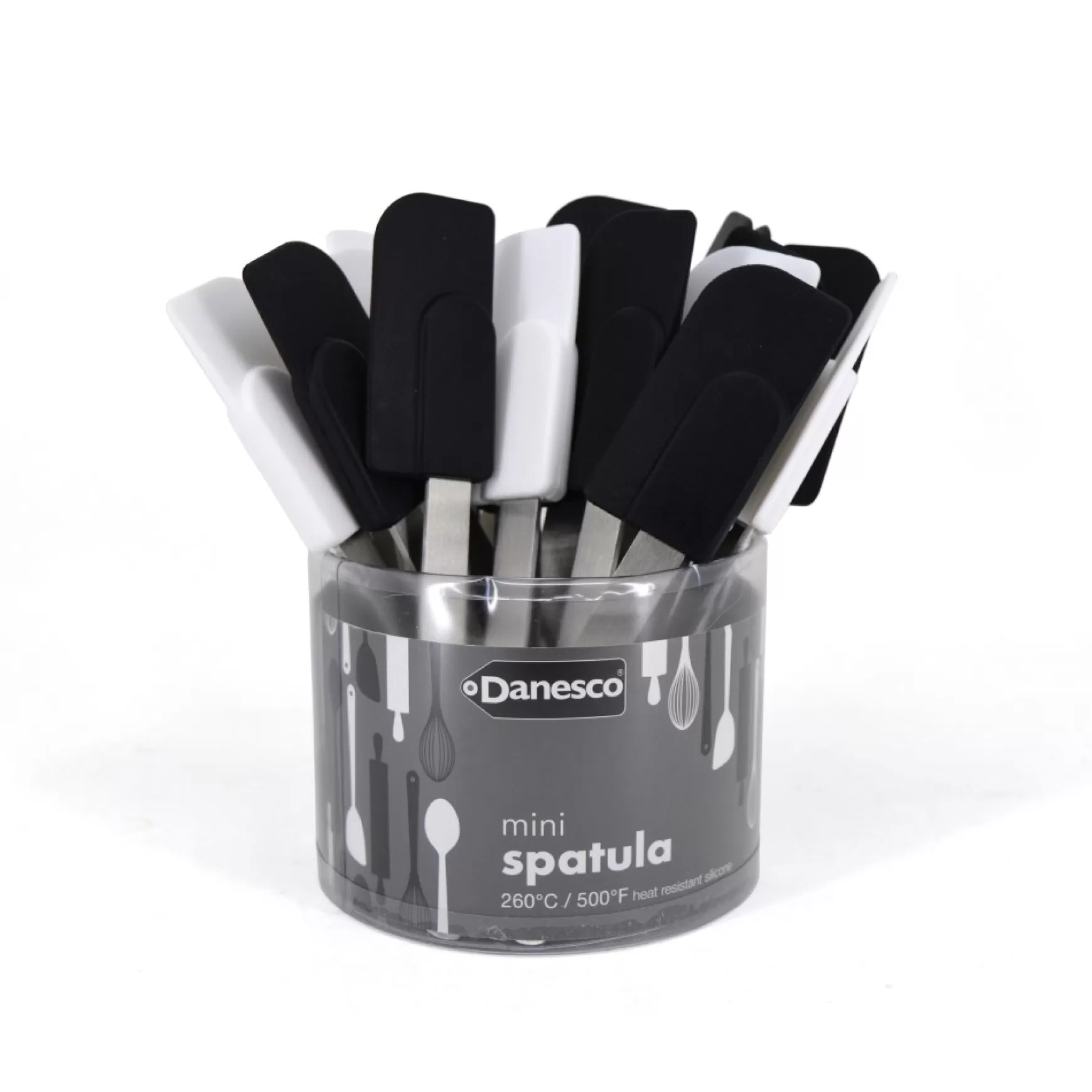 Preparation & Cooking*Danesco Mini Silicone Spatula - Black & White
