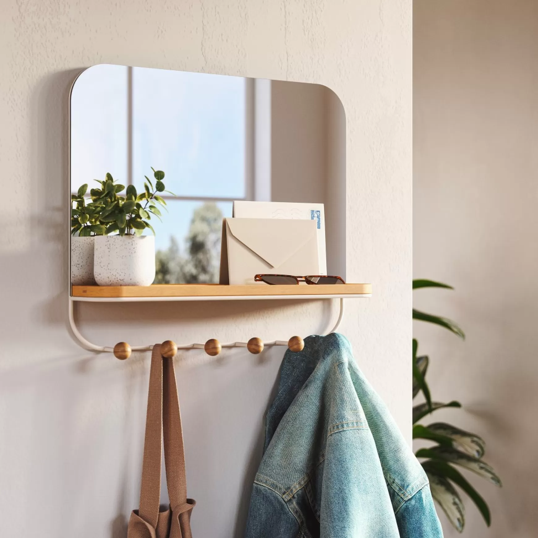 Mirrors*Umbra Mirror With Hooks - Estique