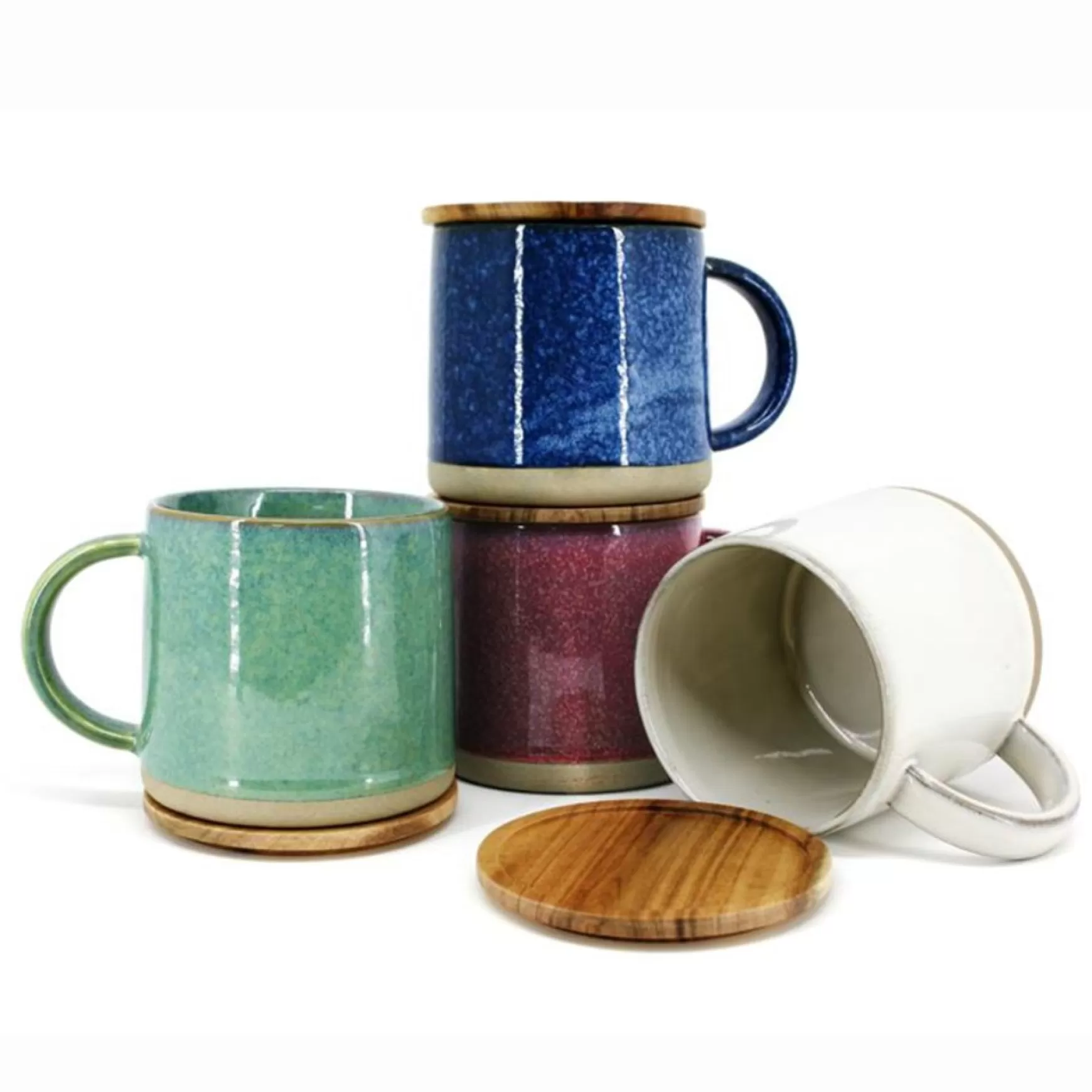Mugs*Danesco Mug With Lid - White