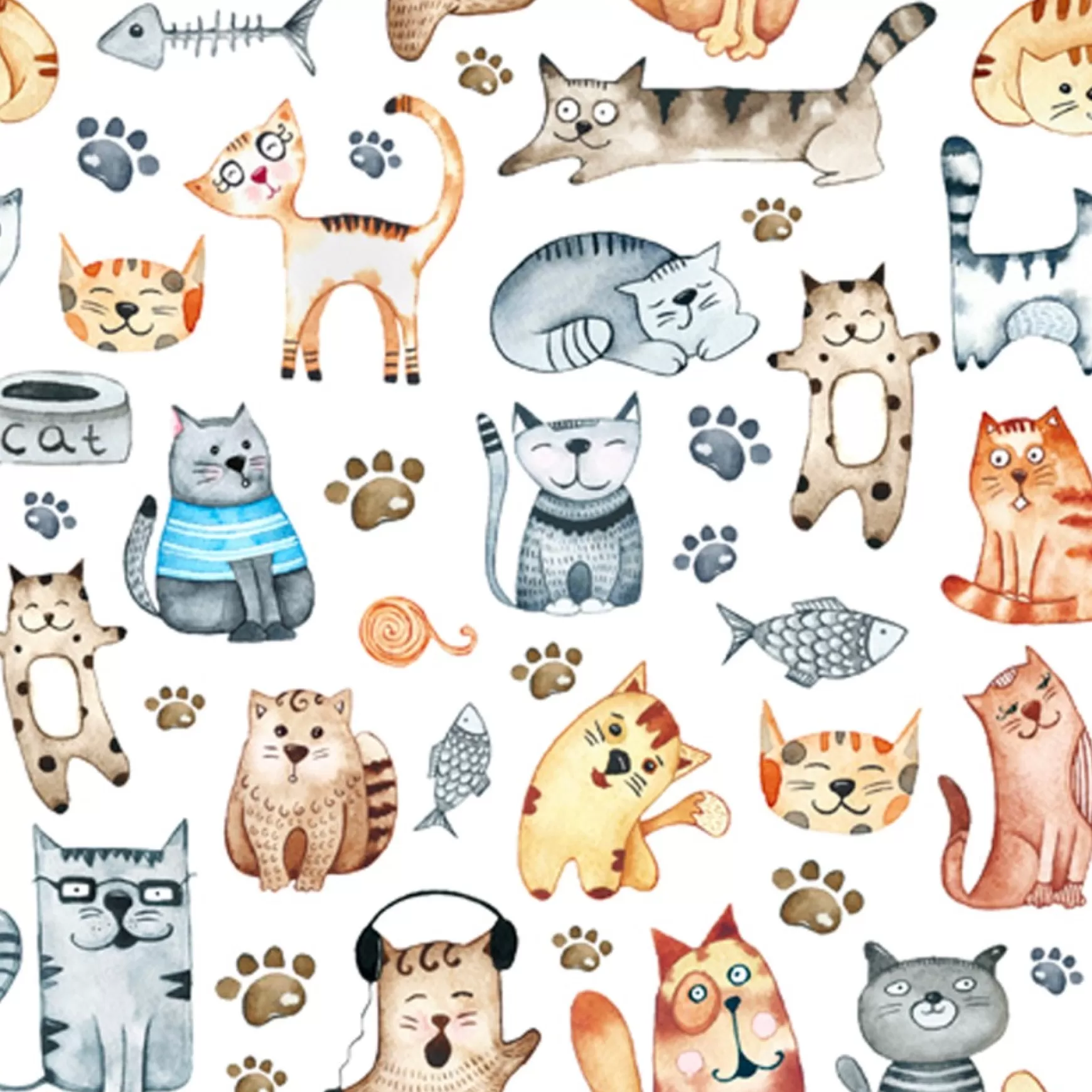 Tablecloths, Placemats & Napkins*Attitudes Import Napkins - Cats Prints
