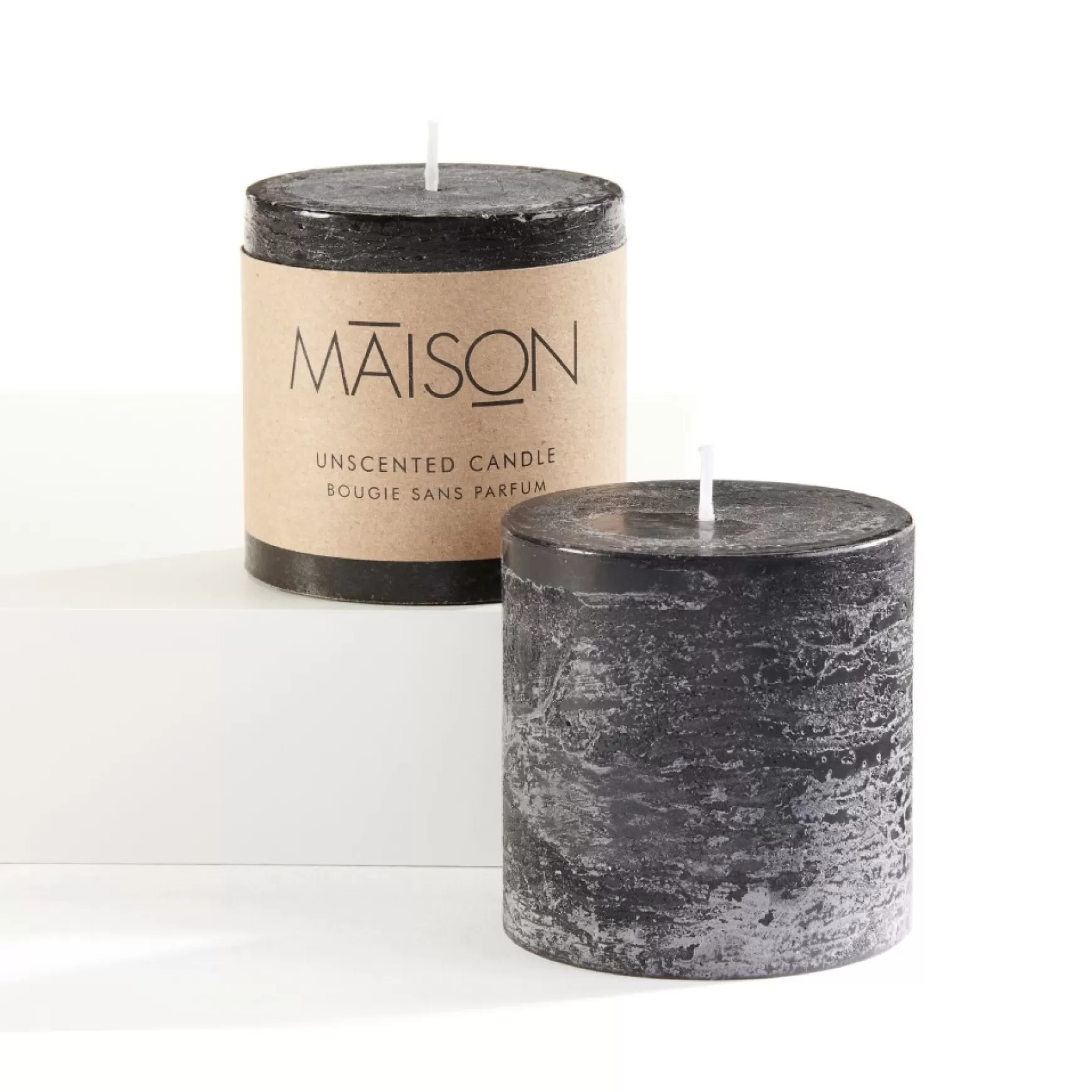 Decorative Candles*Gift Craft Pillar 3X3 - Black