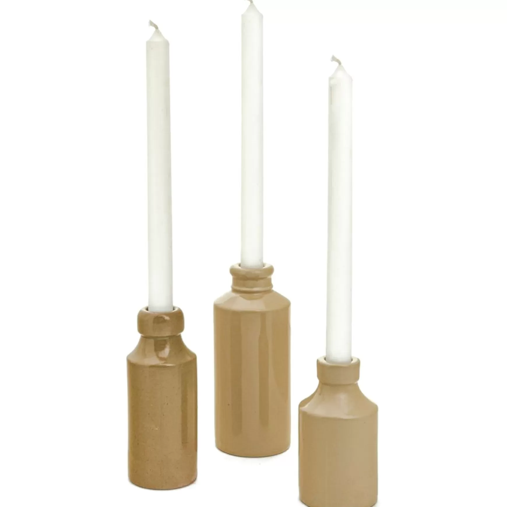 Candle Holders*Pine Center Porcelain Candle Holder - Beige