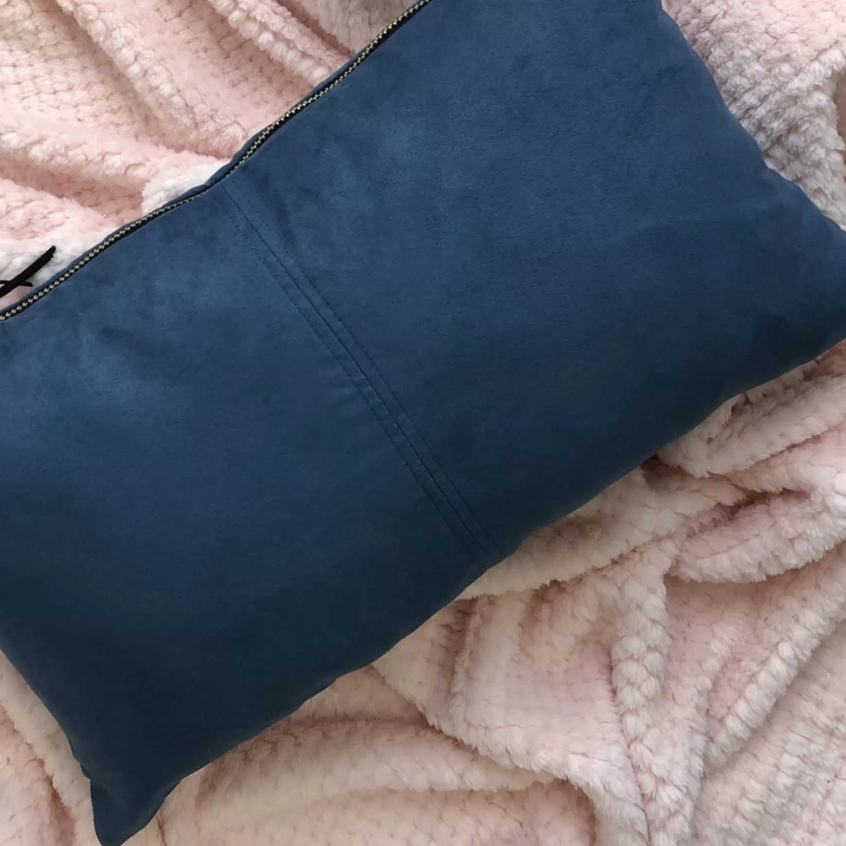 Cushions*Agence K Rectangle Faux Suede Cushion - Blue