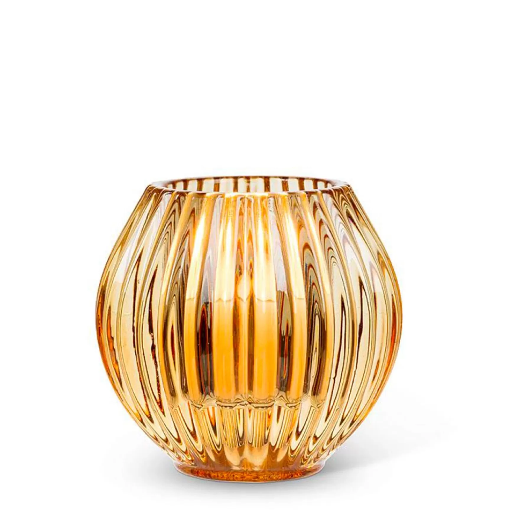 Candle Holders*Abbott Reversible Glass Candle Holder - Amber