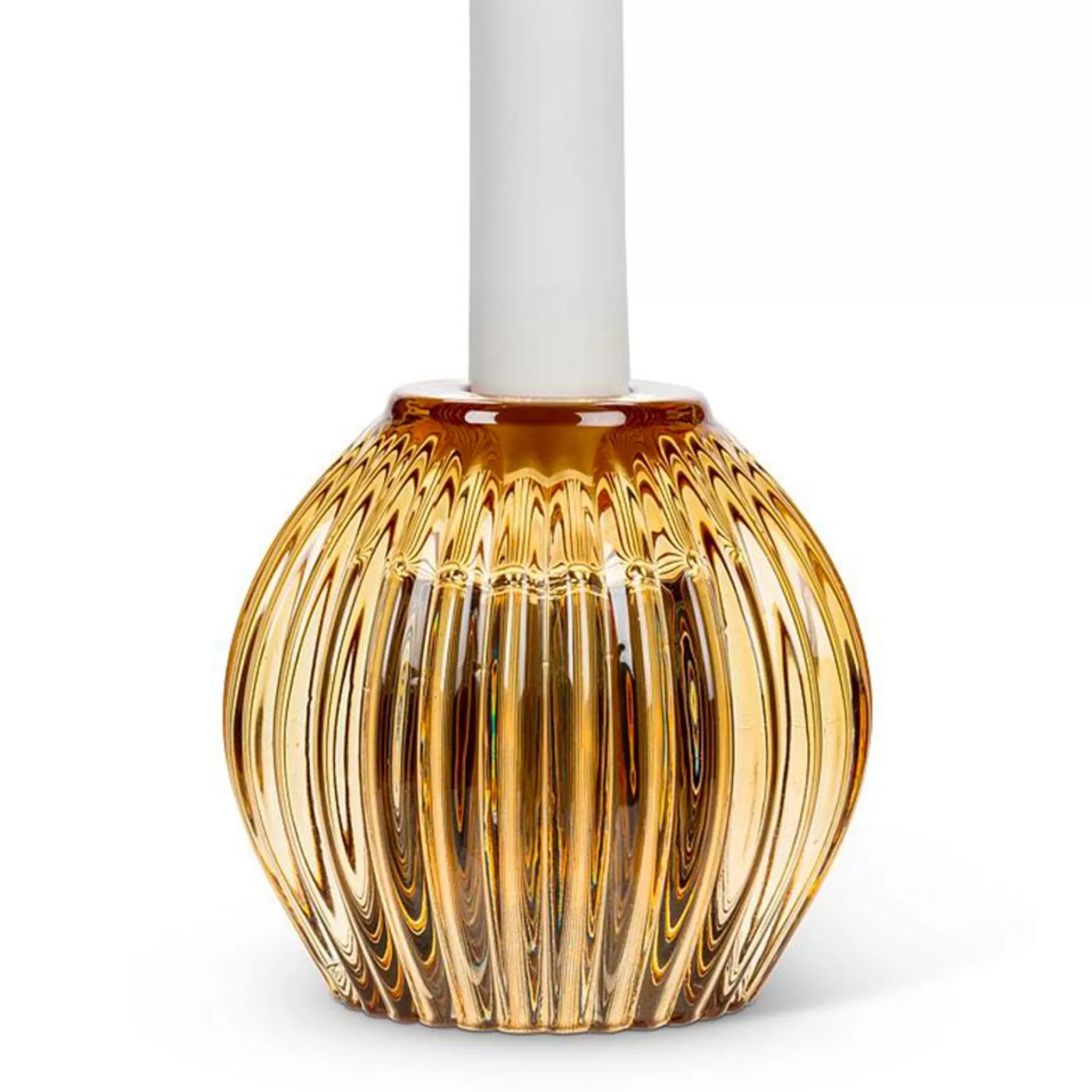 Candle Holders*Abbott Reversible Glass Candle Holder - Amber