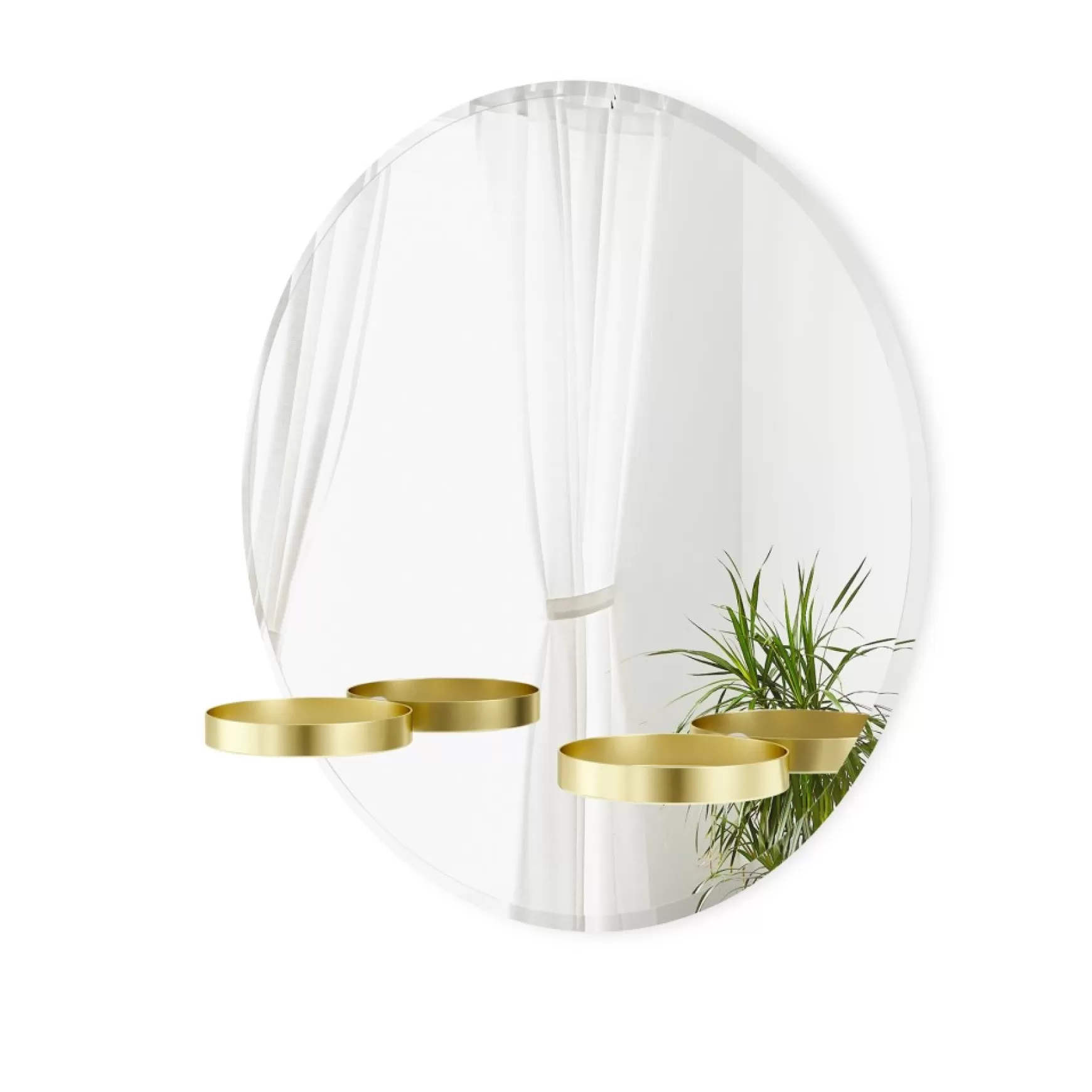 Mirrors*Umbra Round Mirror With Shelves - Perch