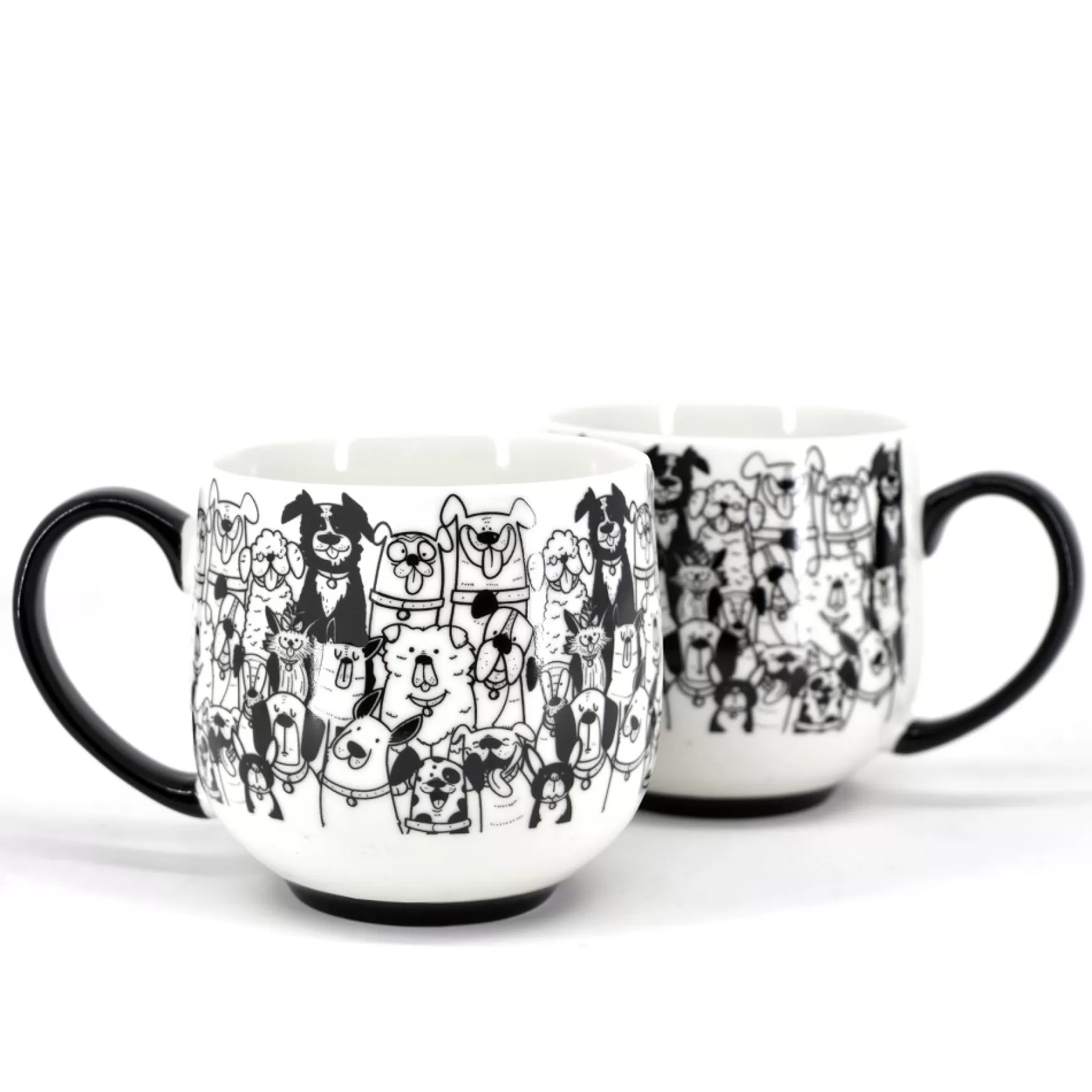 Mugs*Danesco Set Of 2 Coffee Cups - Dogs