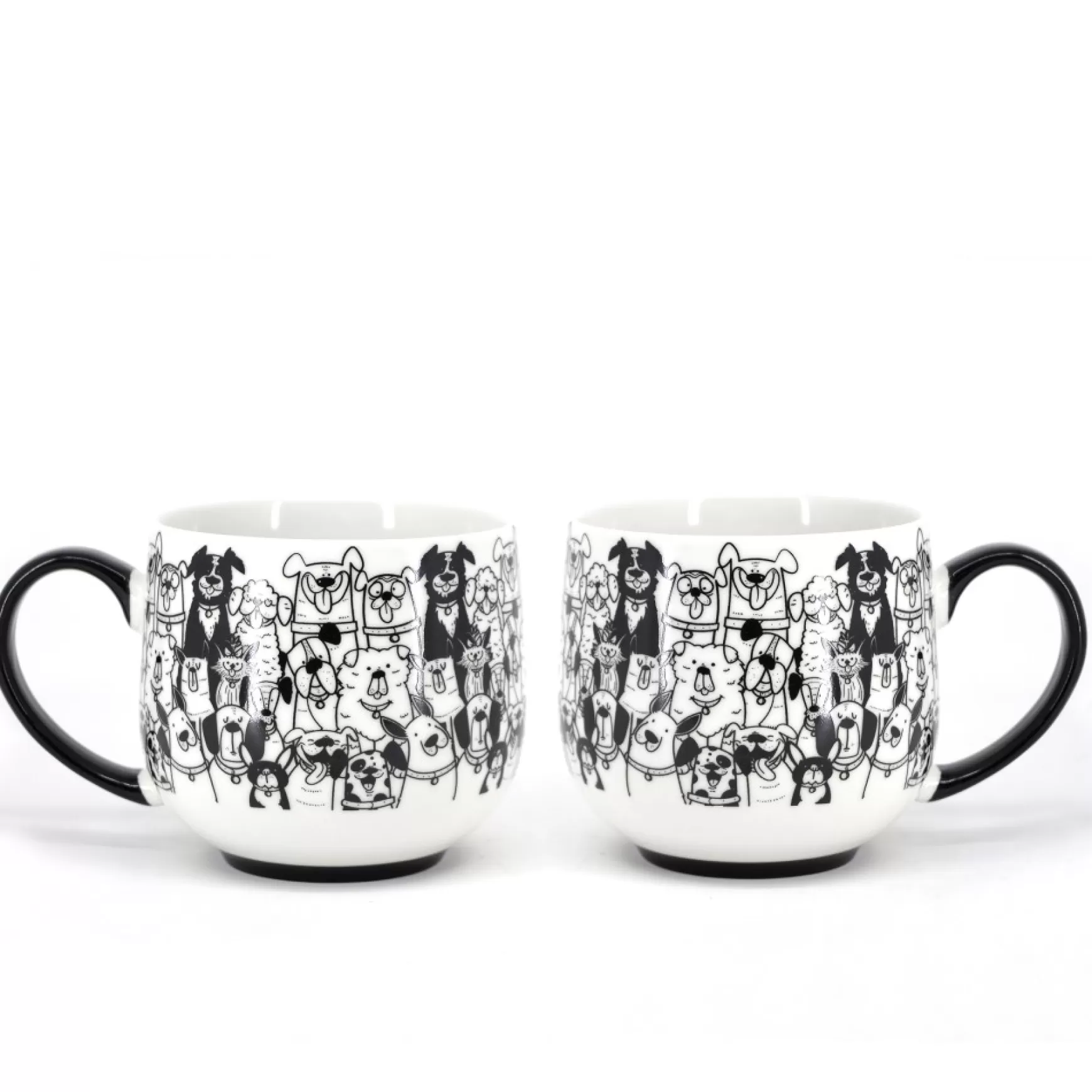 Mugs*Danesco Set Of 2 Coffee Cups - Dogs