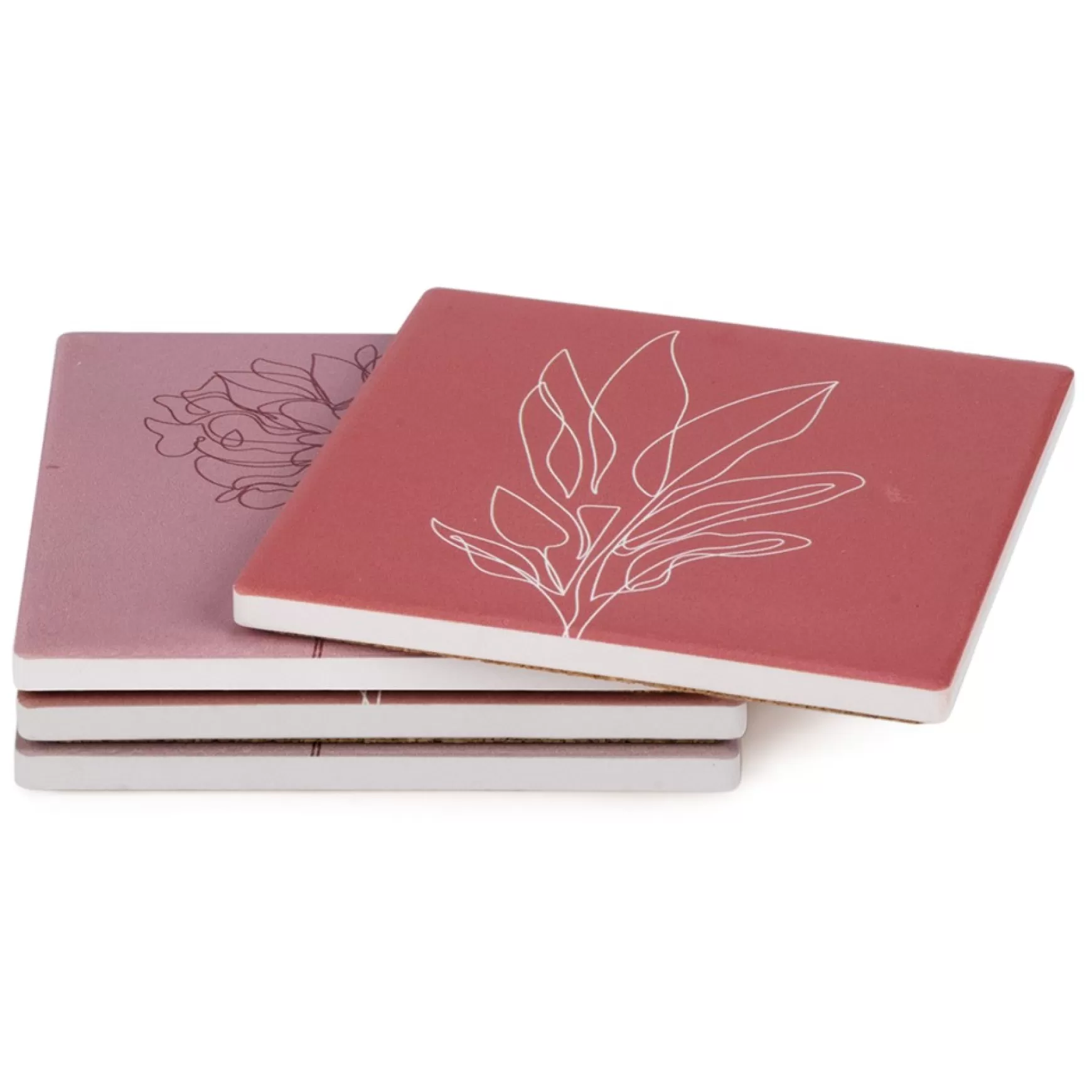 Serving Accessories*Attitudes Import Set Of 4 Coasters - Flowers